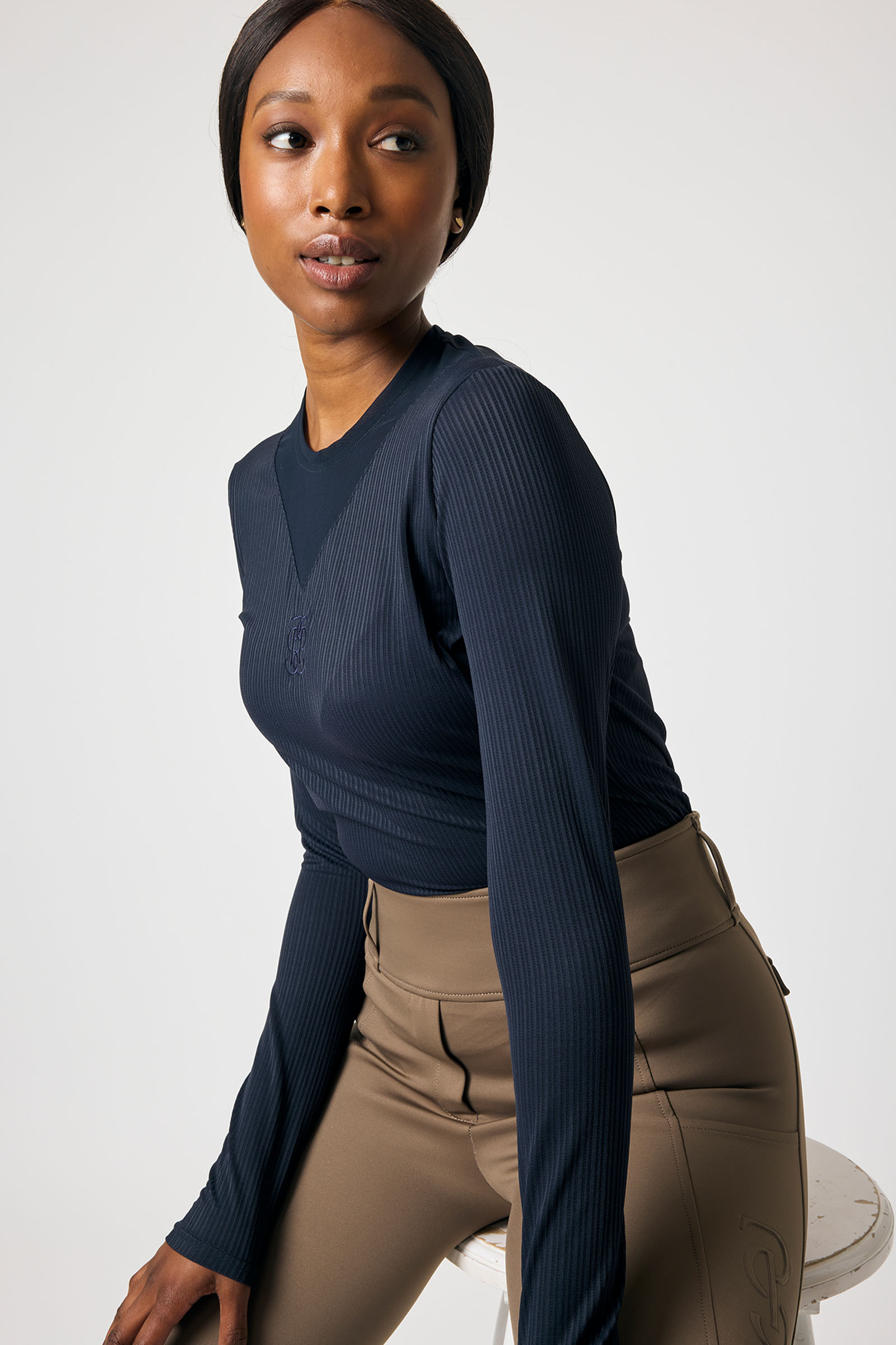 PS of Sweden Leandra L/S Gestreiftes Mesh-Shirt