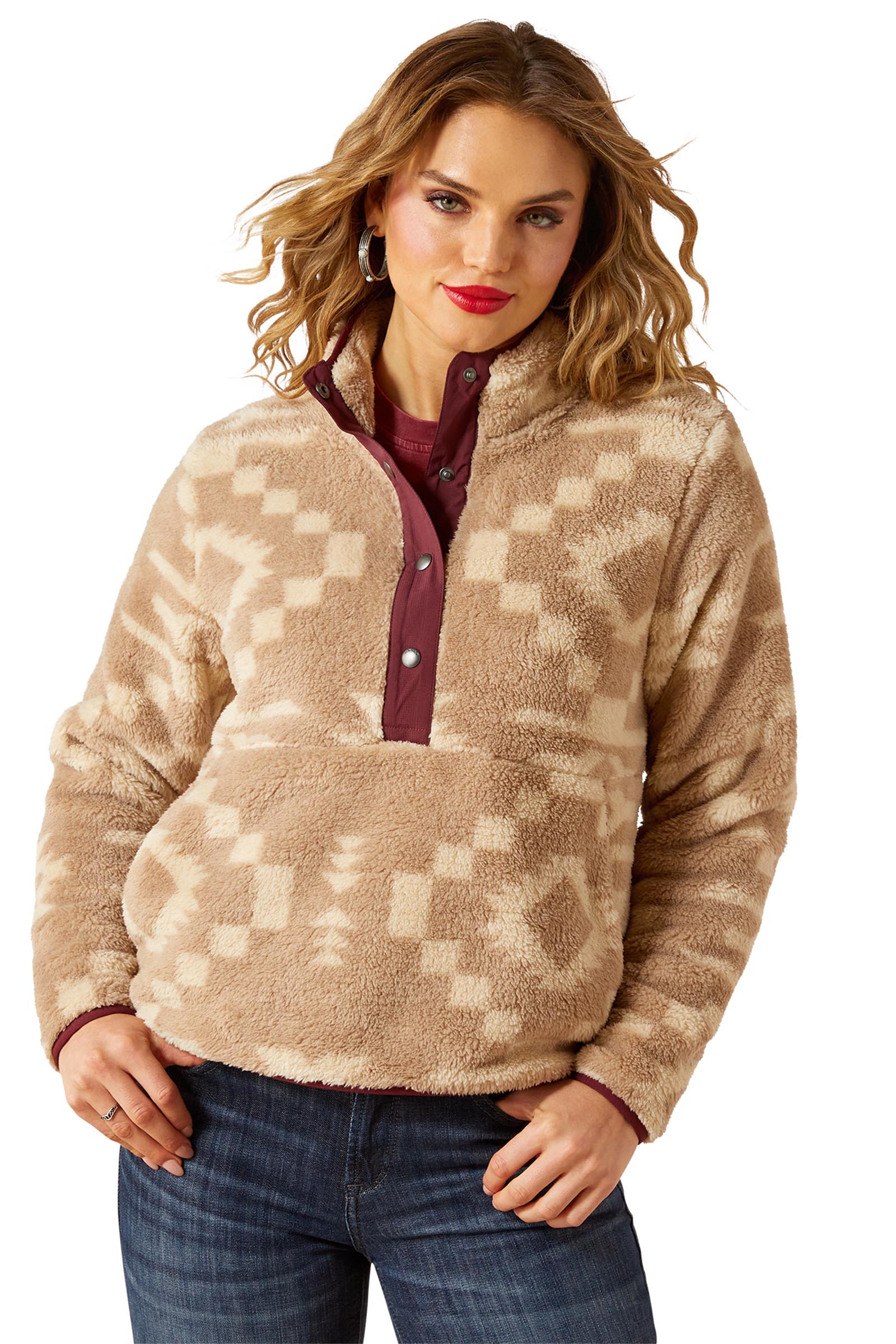 Ariat Berber Snap Damen Pullover mit 1/2-Knopfleiste