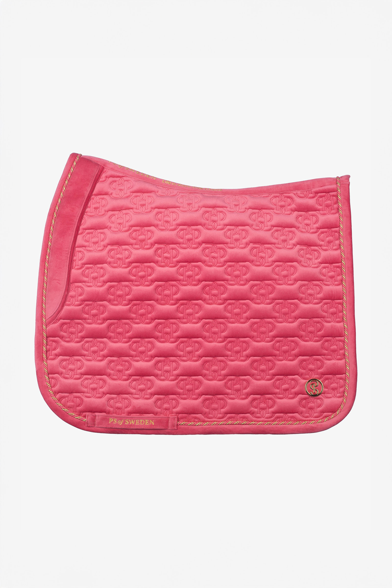 Scarlet pink PS of Sweden Velvet Monogram Dressur Schabracke 