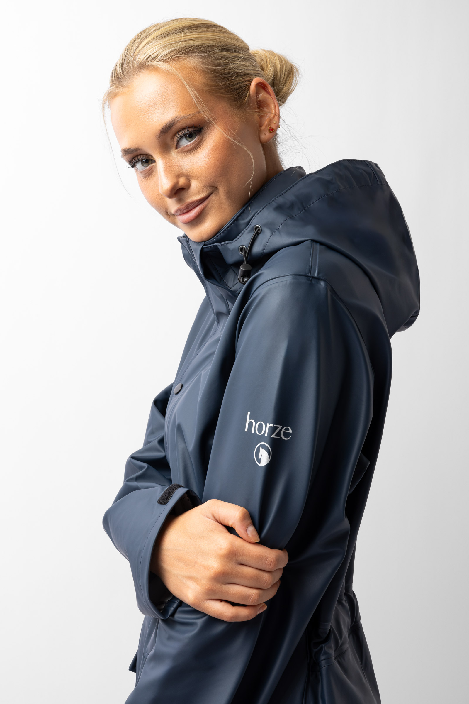 Horze Hazel Langer Damen-Regenmantel mit Schlitzen