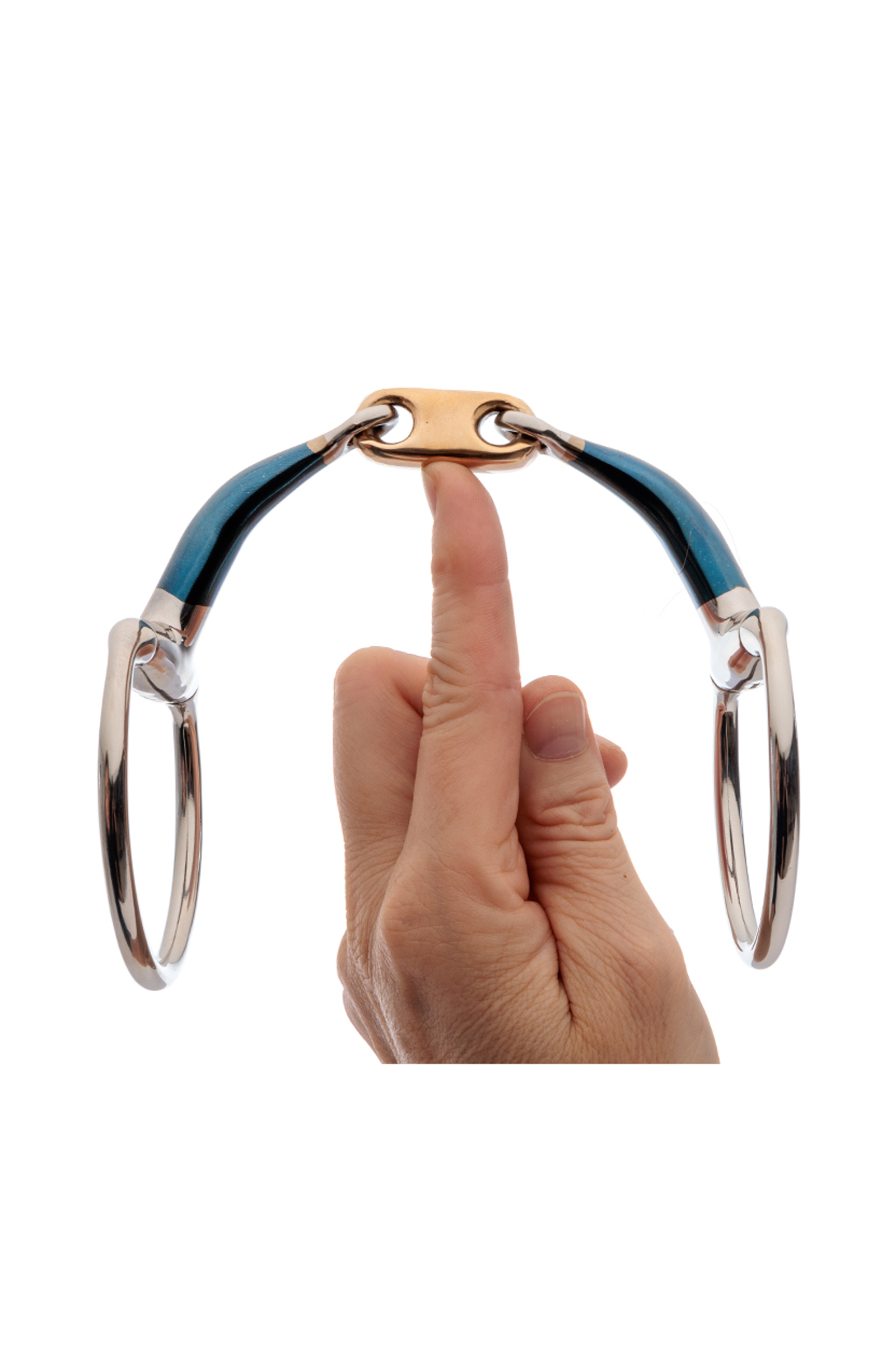 Kavalkade ergonomisches Olivenkopfgebiss, doppelt gebrochen, Lock Up, 14 mm