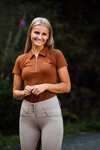Horze Amy Damen Kurzarm-Poloshirt mit Baumwollstretch