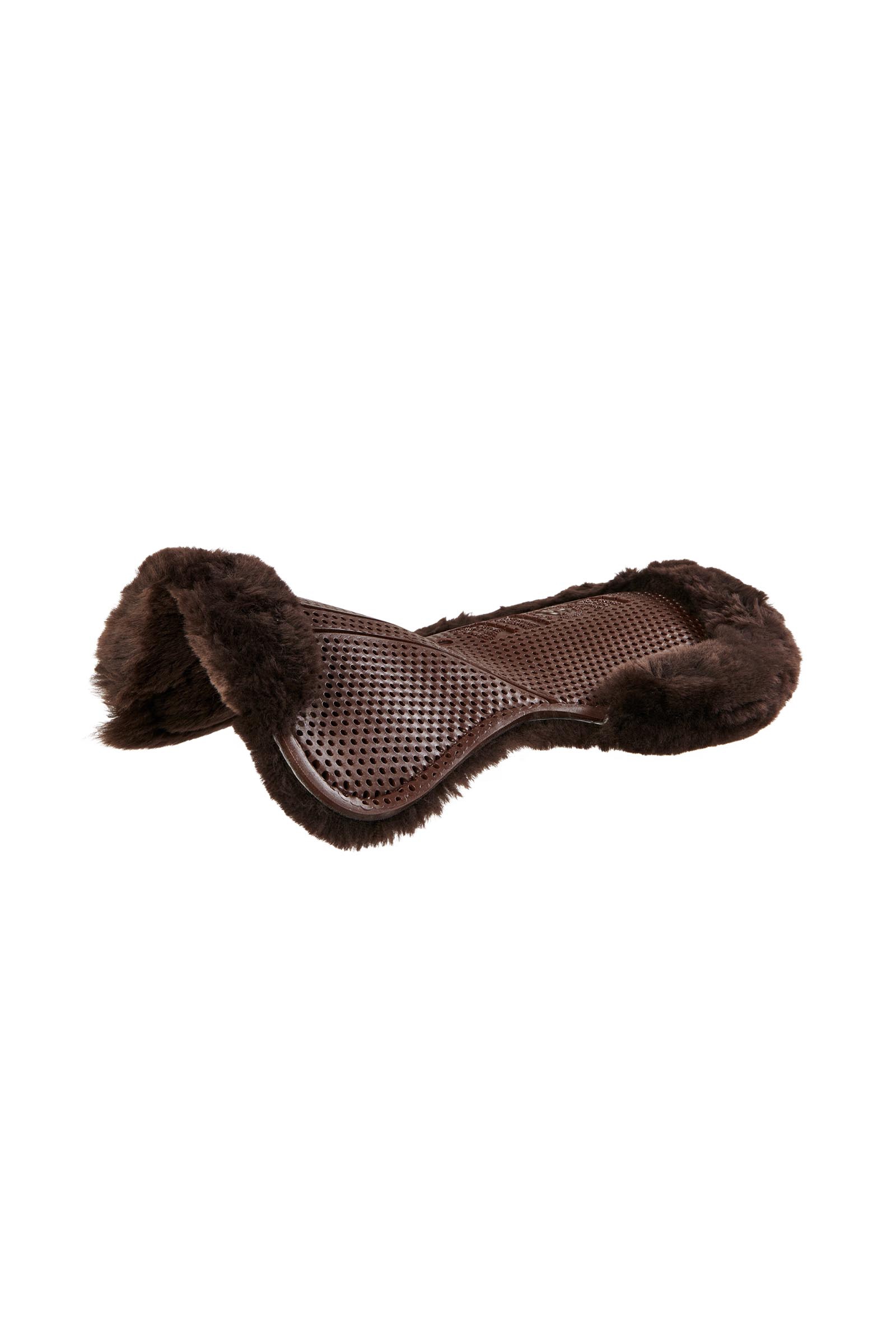 Brown/Brown Acavallo Gel Pad Anti-Rutsch Classic mit Schaffell flach