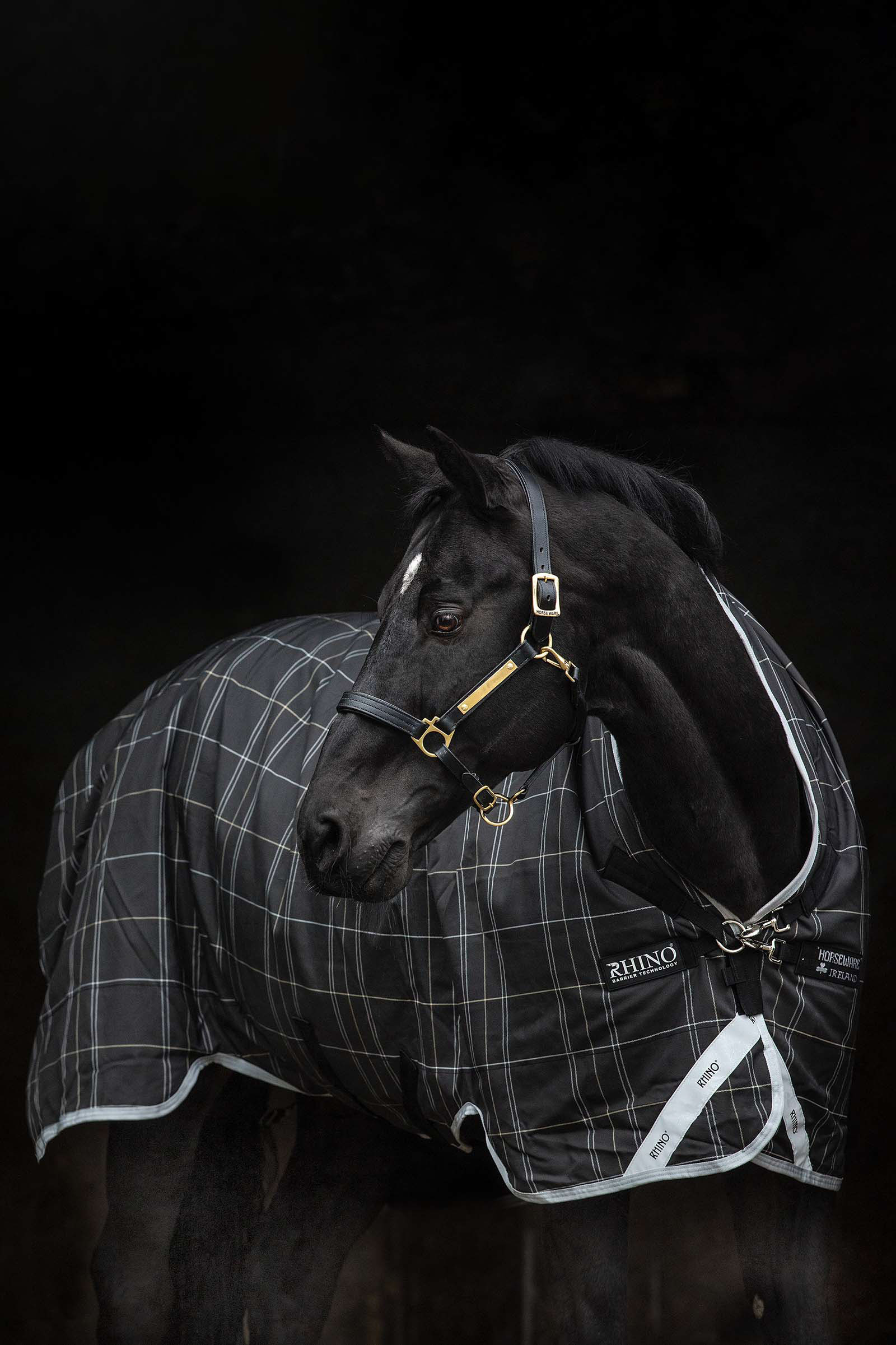 Black/Grey/White Horseware Rhino Wug Vari-Layer Weidedecke , 450g