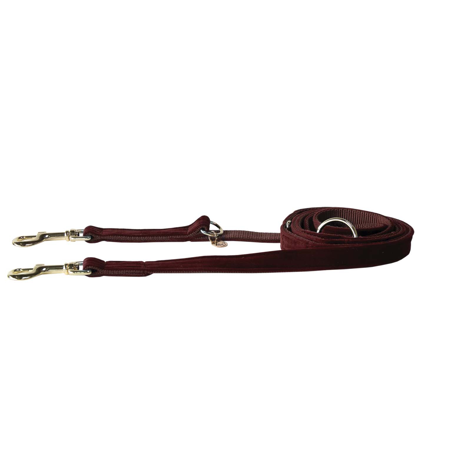 Dark Red Kentucky Dogwear Samt Hundeleine, 200 cm