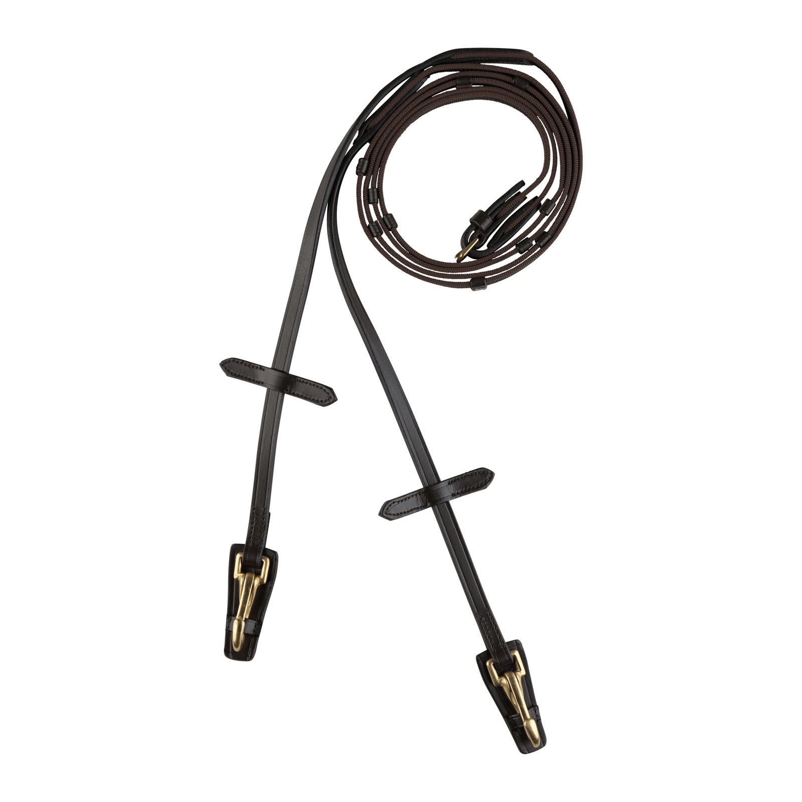 Dunkelbraun Horze Kerry Zügel mit Karabinerhaken