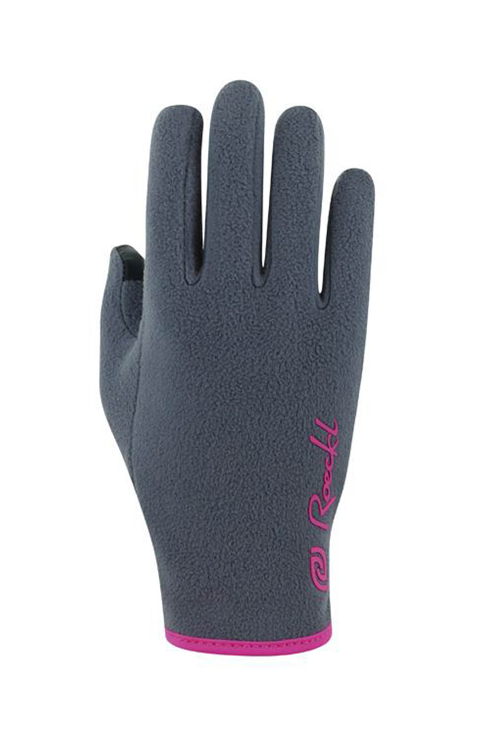 Grey Pinstripe/Pop Pink Roeckl Noville Junior Riding Gloves