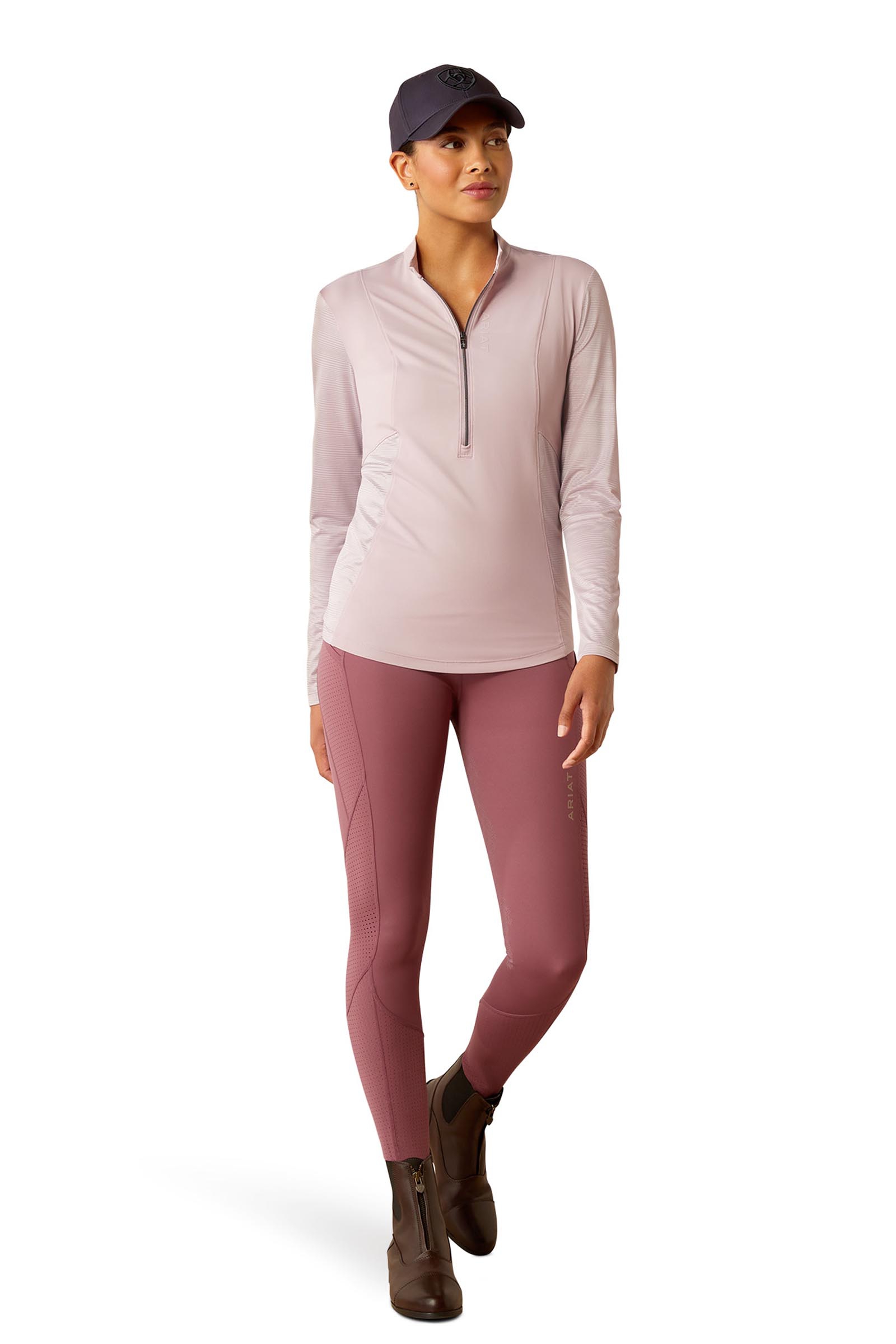 Ariat Breathe Damen-Funktionsshirt mit langen Ärmeln und 1/4 Reißverschluss