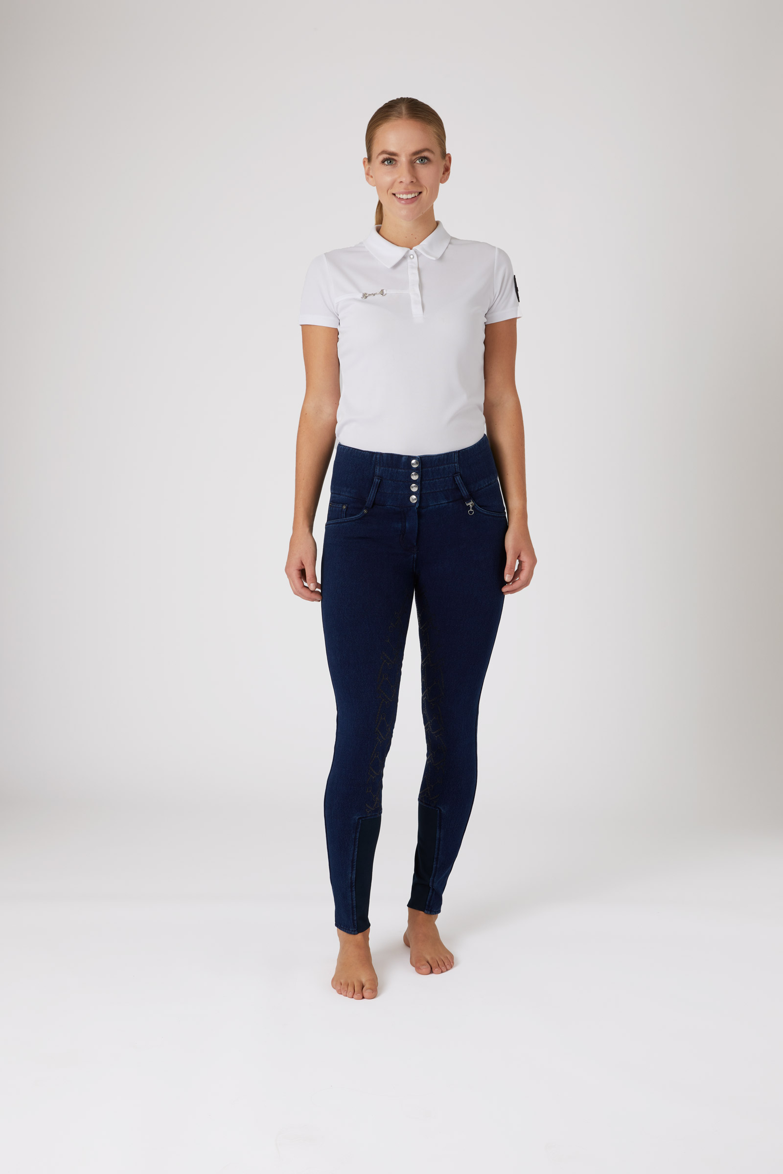 Horze Kacy Damen Jeans Thermoreithose mit Vollbesatz