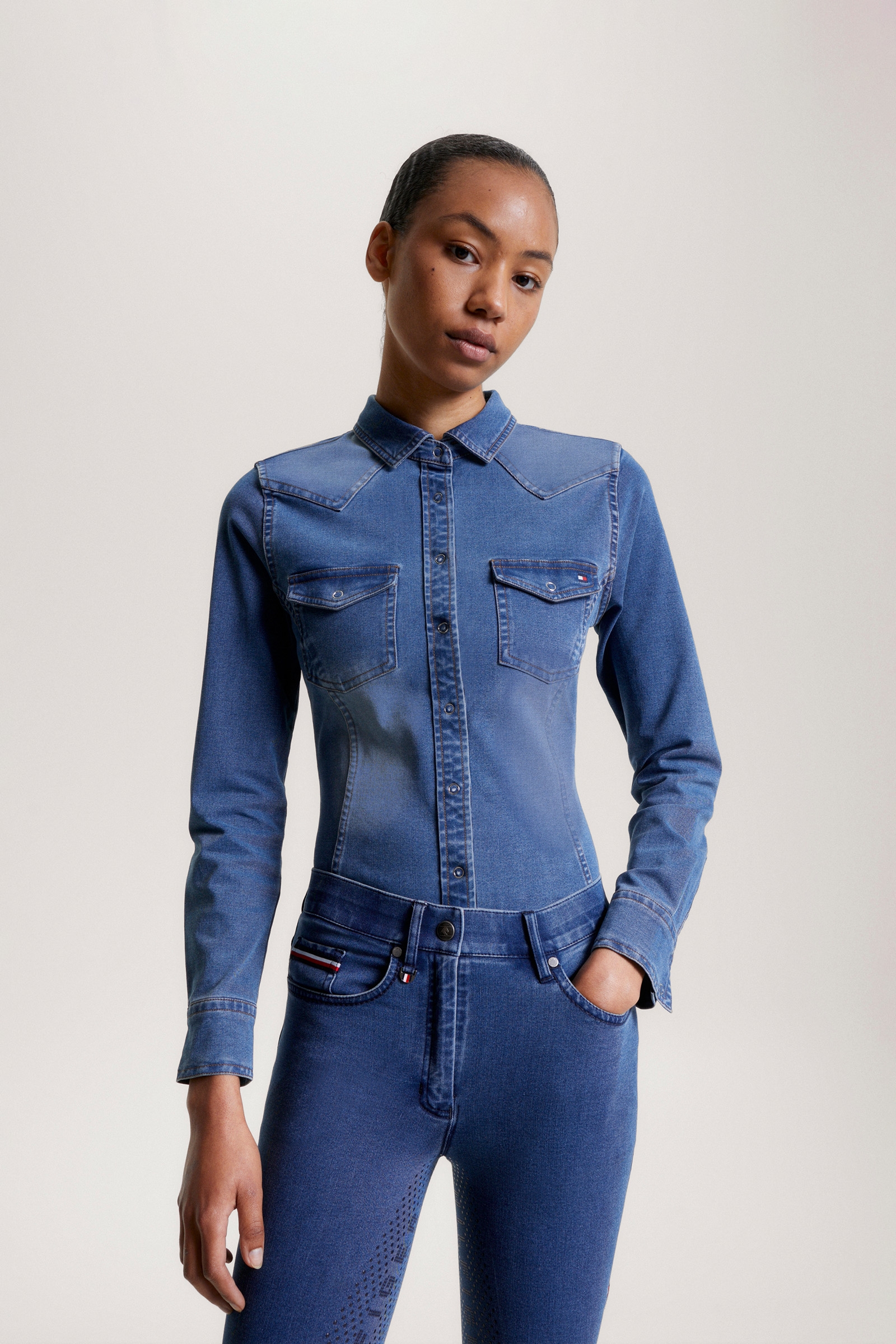 Tommy Hilfiger Equestrian Woodside Stretch Denim Hemd