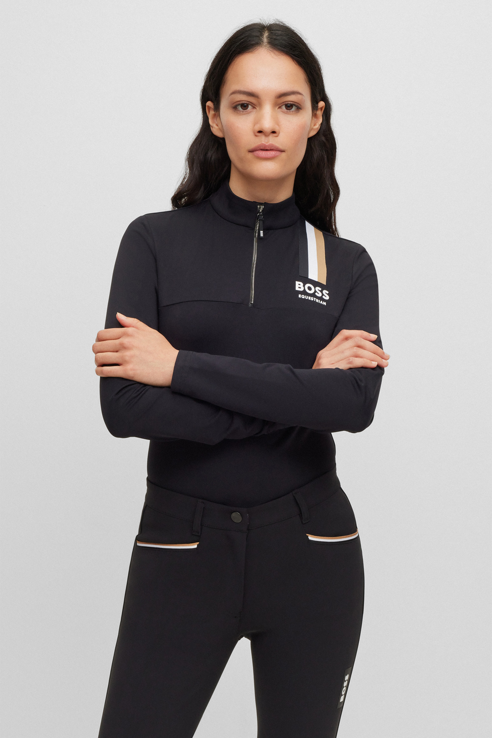 Boss Lia Signature Stripe Damen Trainingsshirt