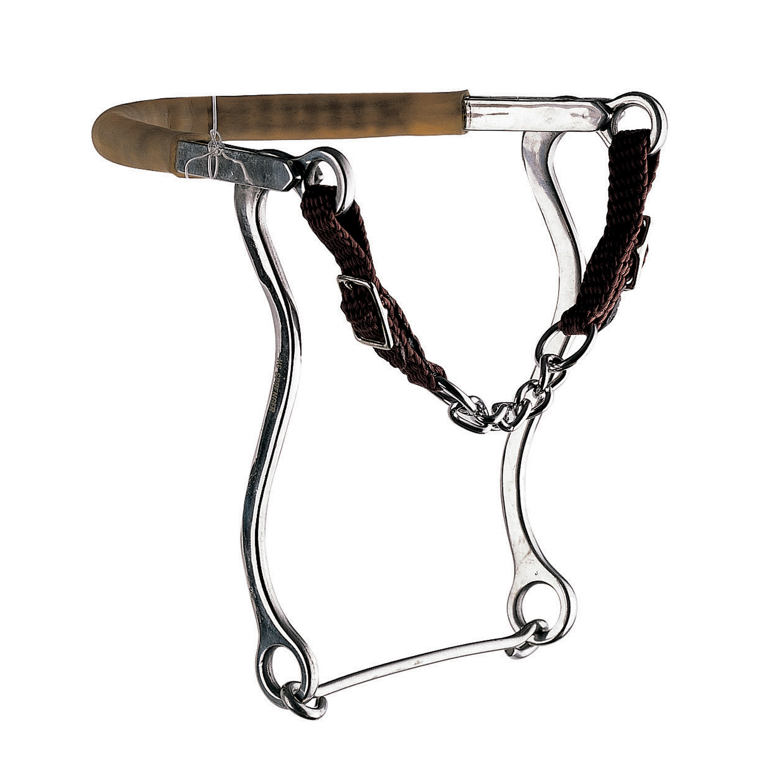 Sprenger Mechanisches Hackamore mit Kinnkette und Edelstahl-Seitenteilen, 31cm