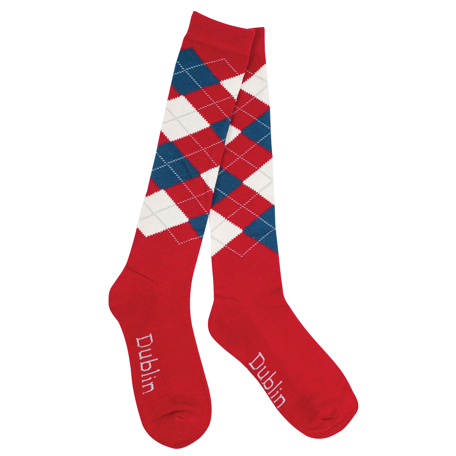 Red/Dark Blue/White Dublin Argyle Socken
