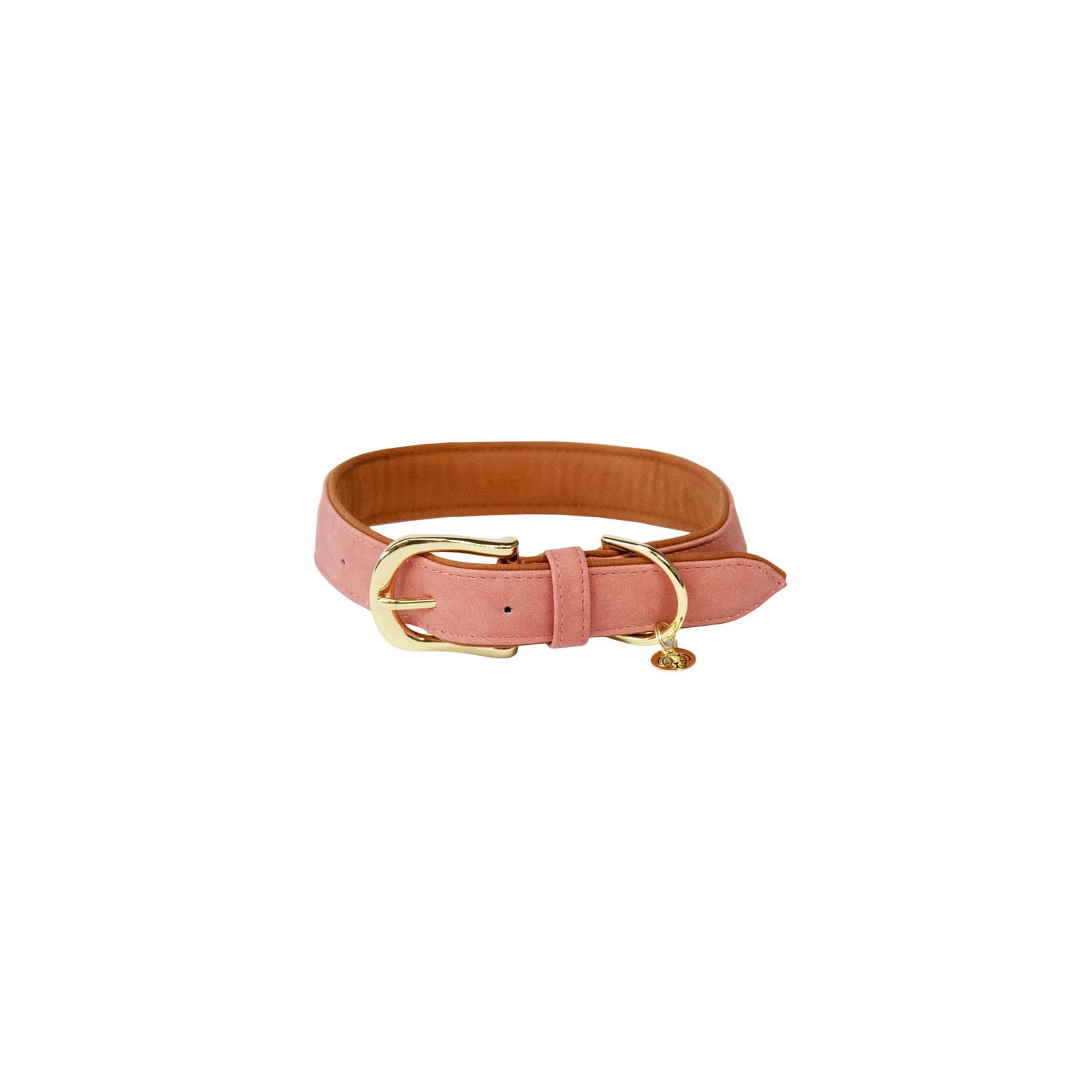 Pink/ Brown Kentucky Dogwear Hundehalsband weiches veganes Leder