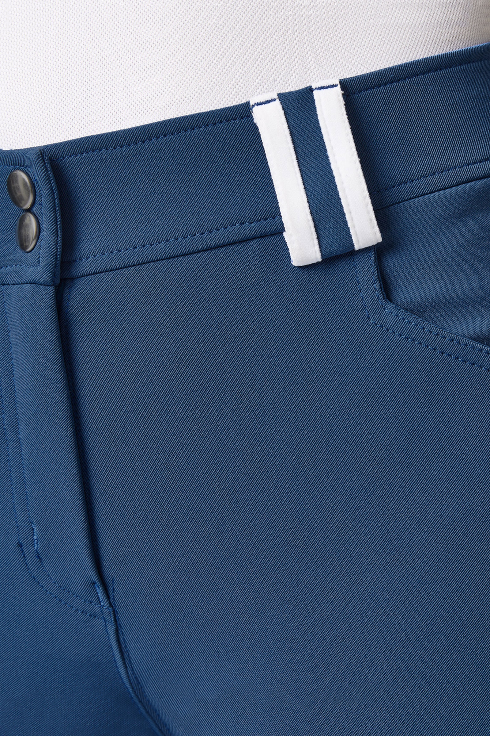 Reithose mit Vollbesatz mit hohem Bund und Kontrasteinfassung