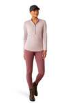 Ariat Breathe Damen-Funktionsshirt mit langen &Auml;rmeln und 1/4 Rei&szlig;verschluss