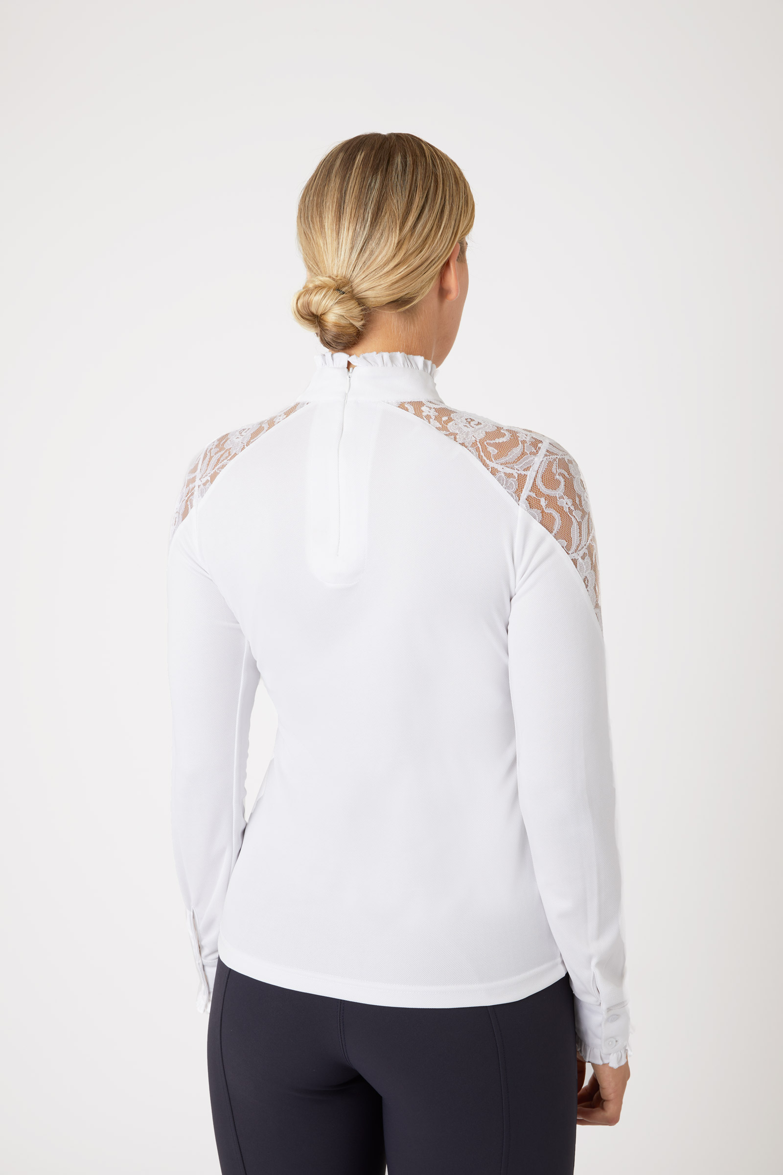 Horze Sylvie Damen Langarm-Turniershirt mit Spitze