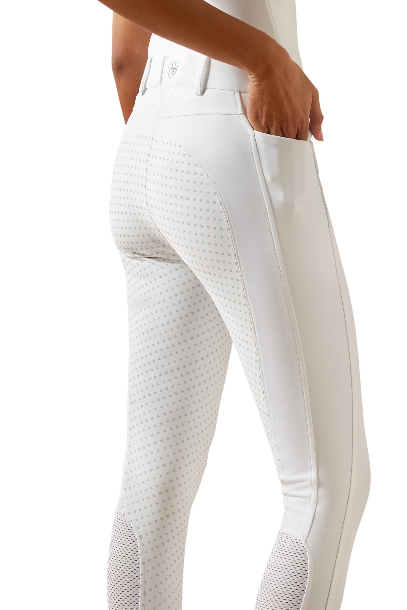 White Ariat Tri Factor NT Damenreithose mit Vollbesatz