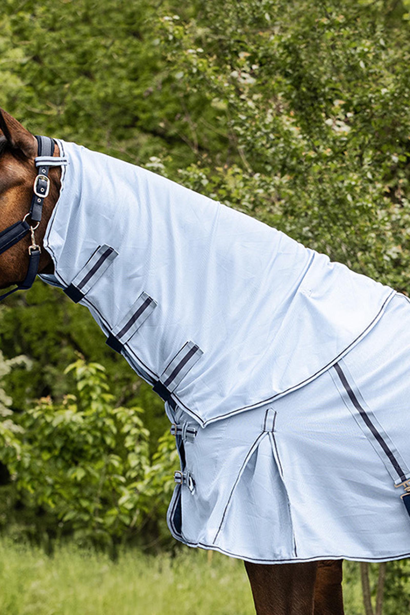 Light Blue/Darkblue Waldhausen Protect Neck Fliegendecke mit UV-Schutz