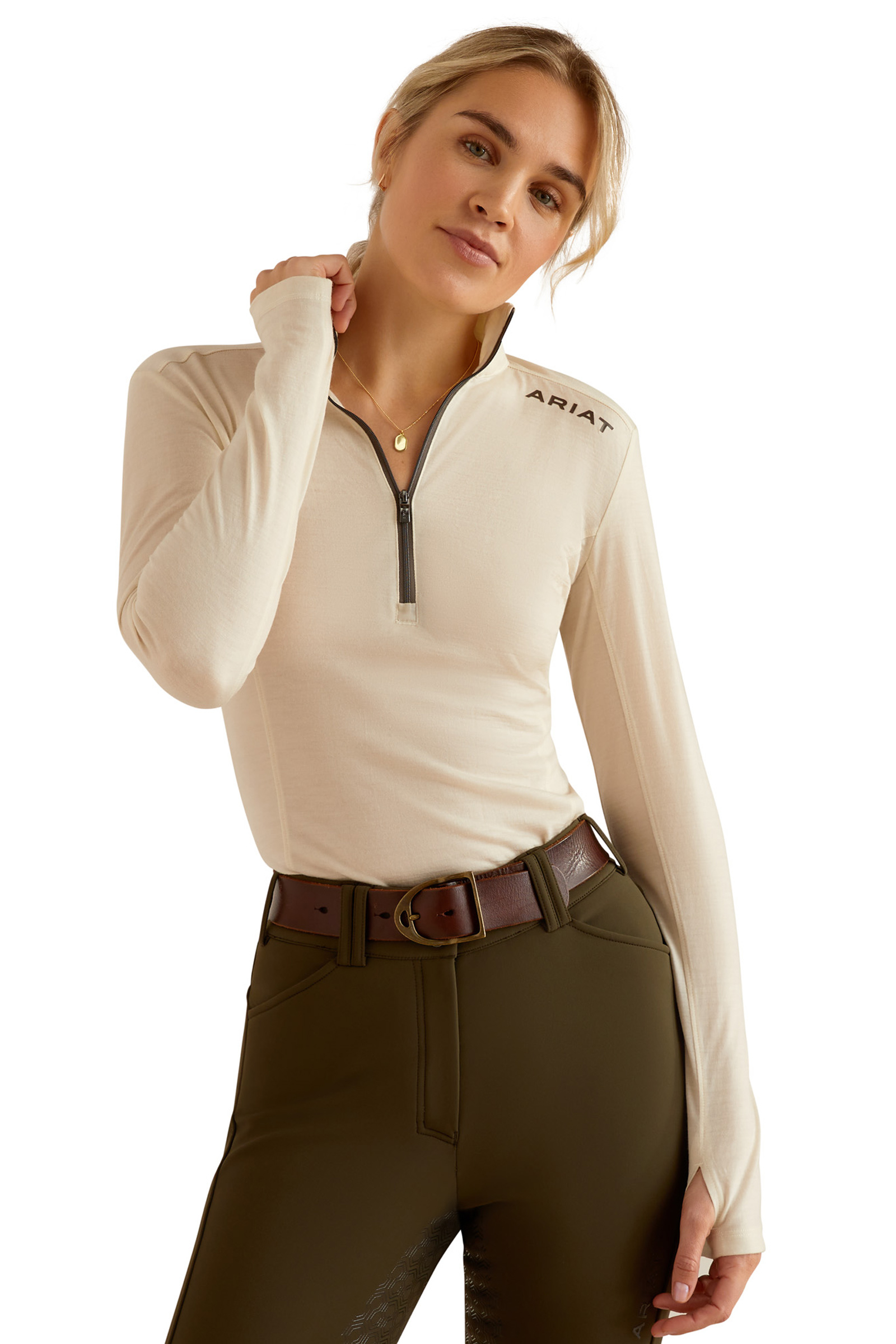 Summer Sand Ariat Cheviot Women´s 1/4 Zip Baselayer Shirt