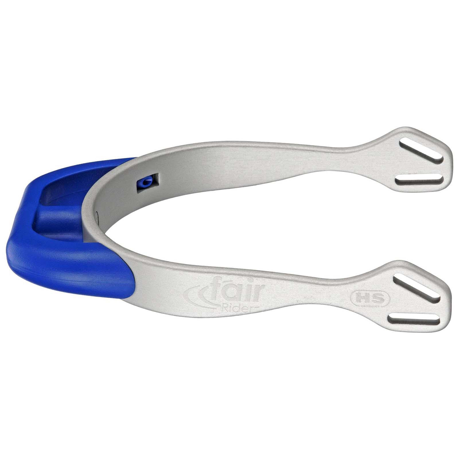 Silver/Blue Sprenger FairRider Aluminium Sporen, 20mm abgeflacht