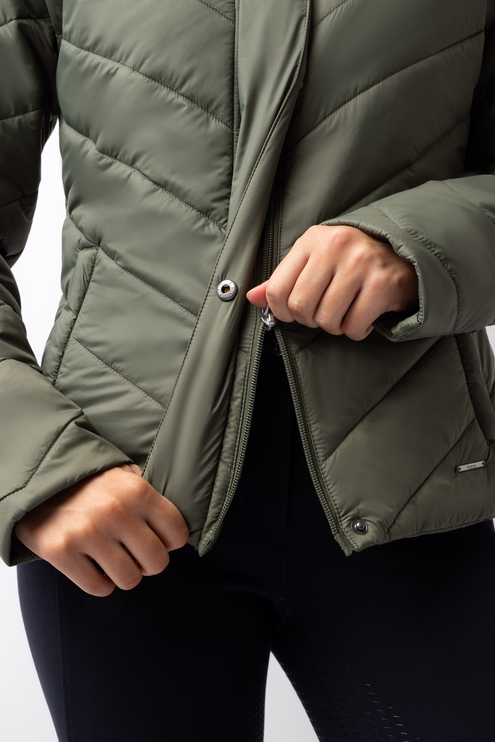 Horze Aurora Gef&uuml;tterte Damen Parka Reitjacke mit abnehmbarem Rock