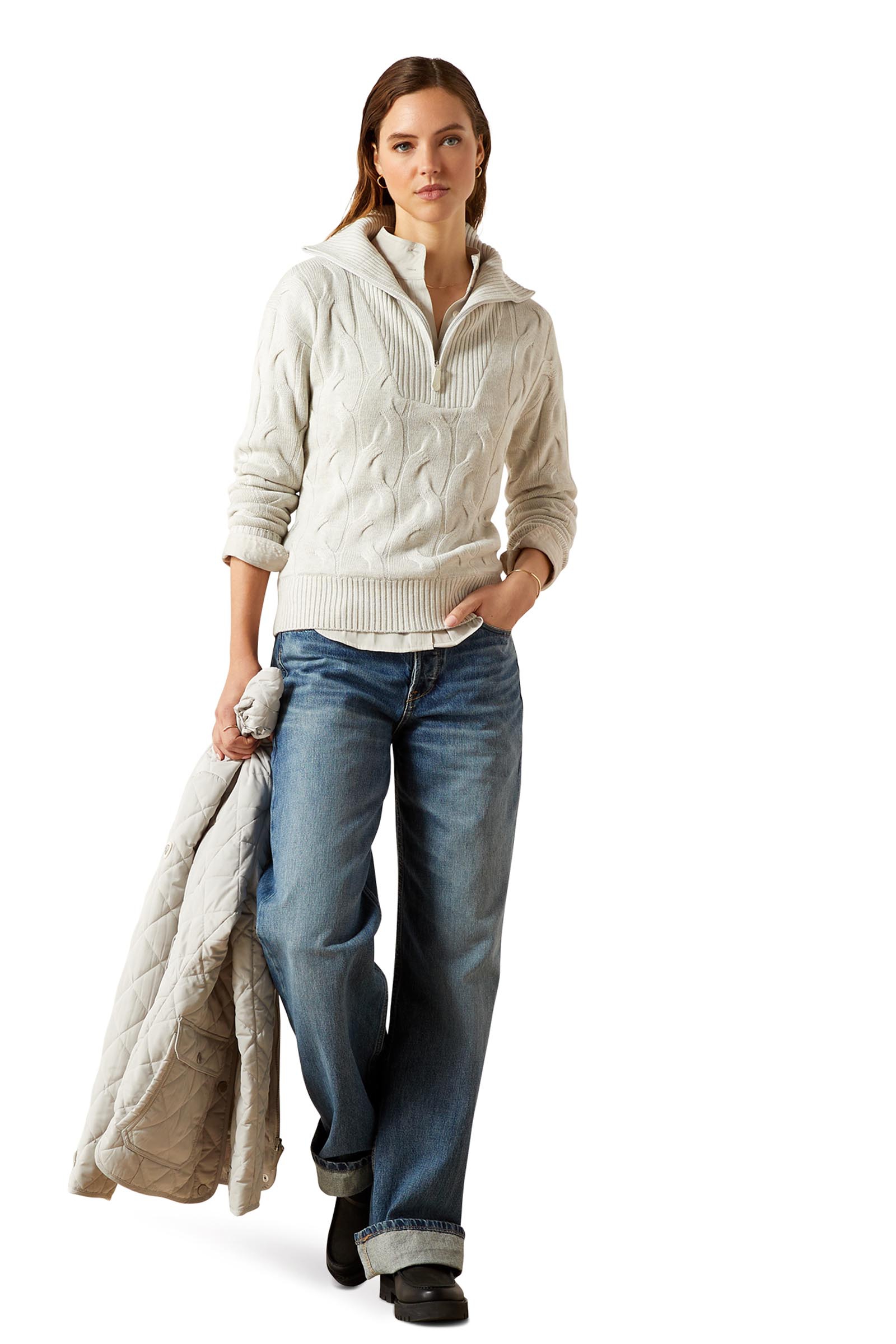 Ariat Alamere Damen Pullover mit 1/2-Rei&szlig;verschluss