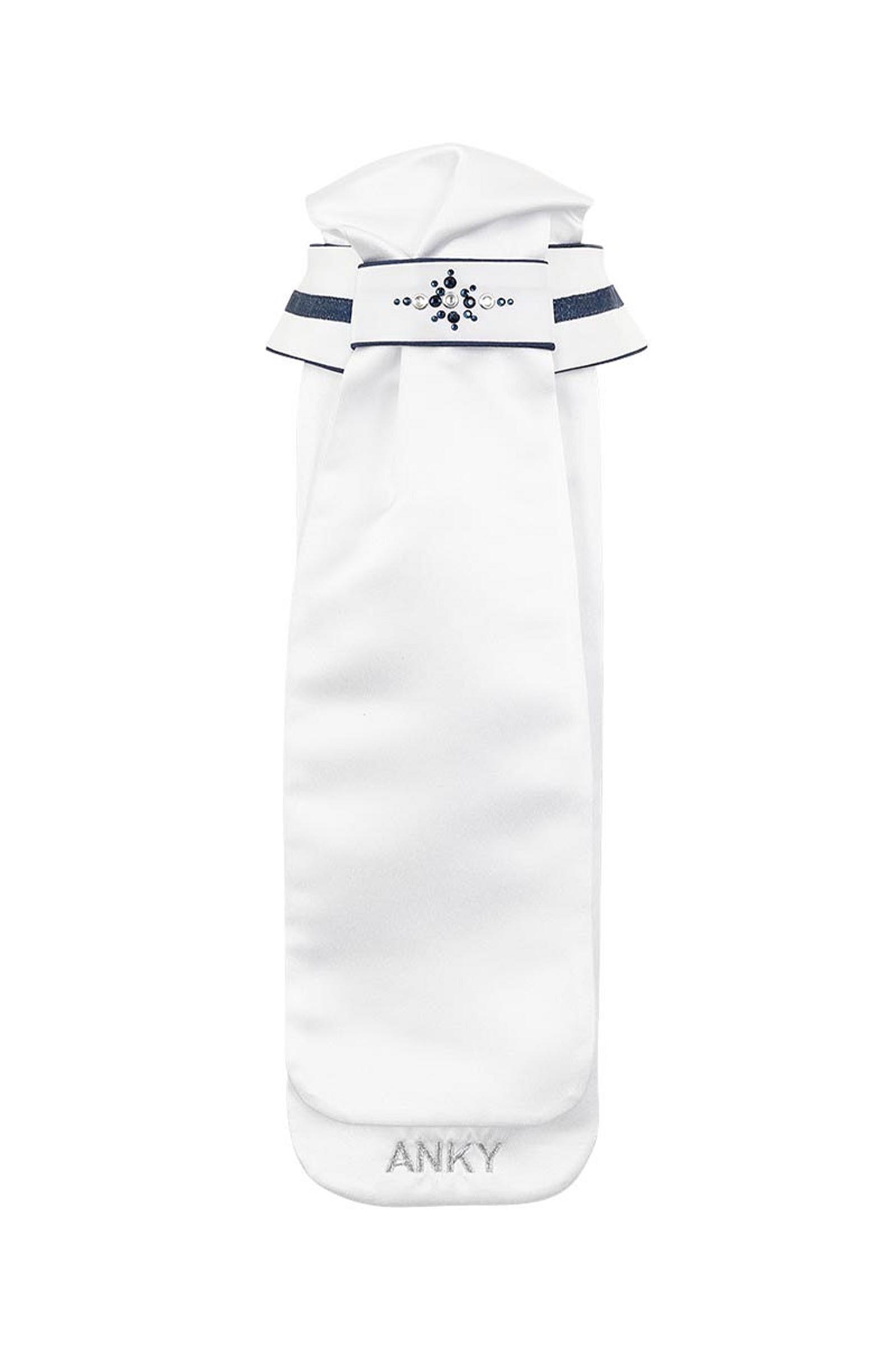 White/Navy ANKY Competition DeLuxe Damen Plastron mit Steinen