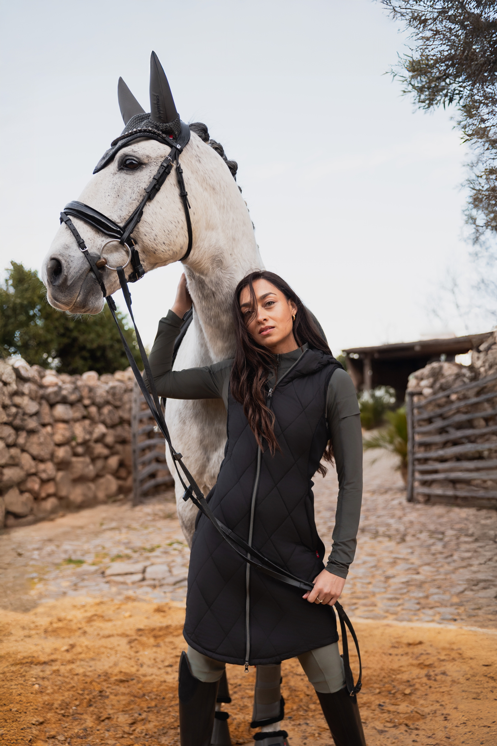 B Vertigo Agnetha Damen lange wattierte Weste  