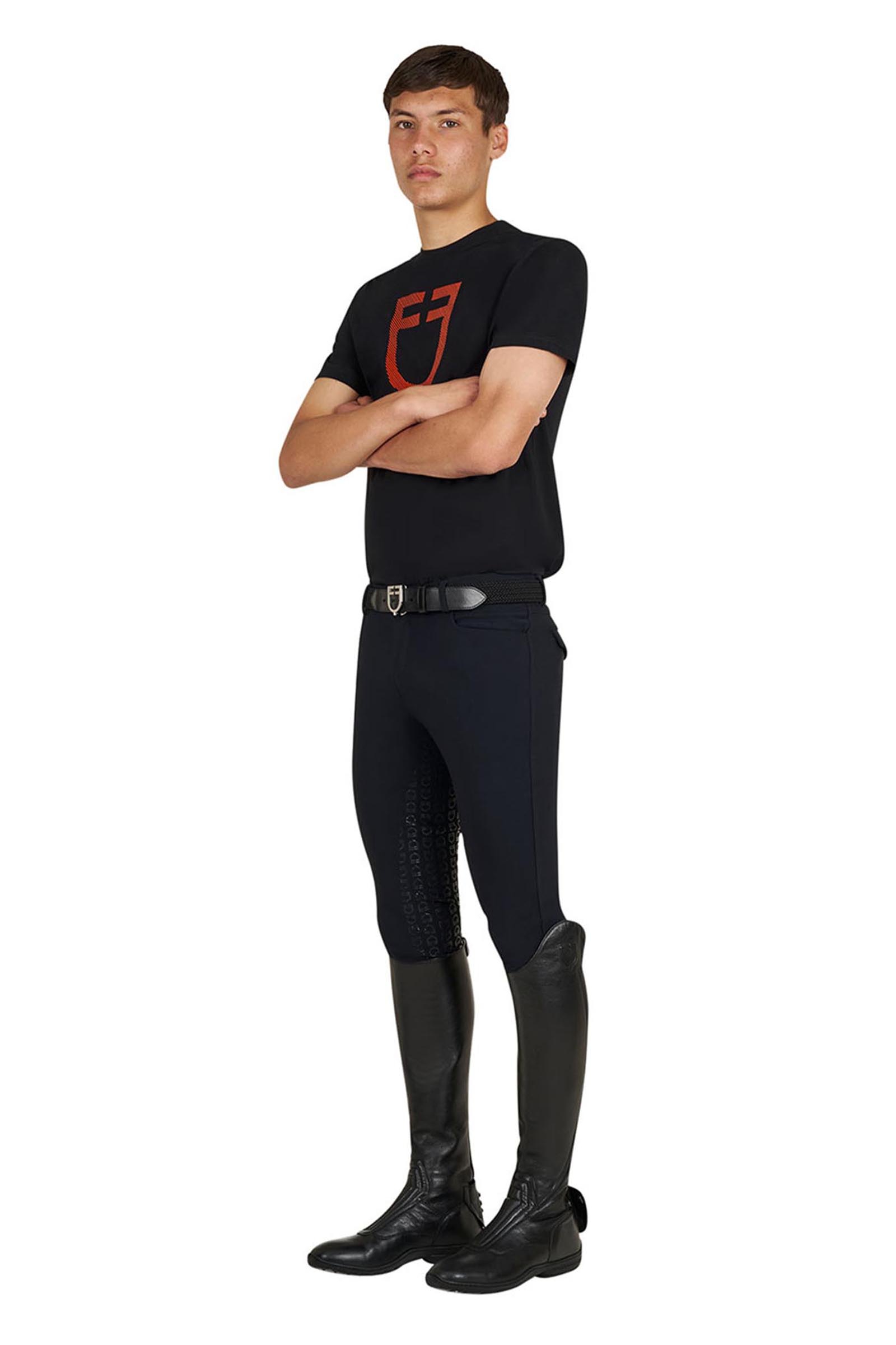 Equestro SS2026 Herren Basic T-Shirt mit gl&auml;nzendem Logo