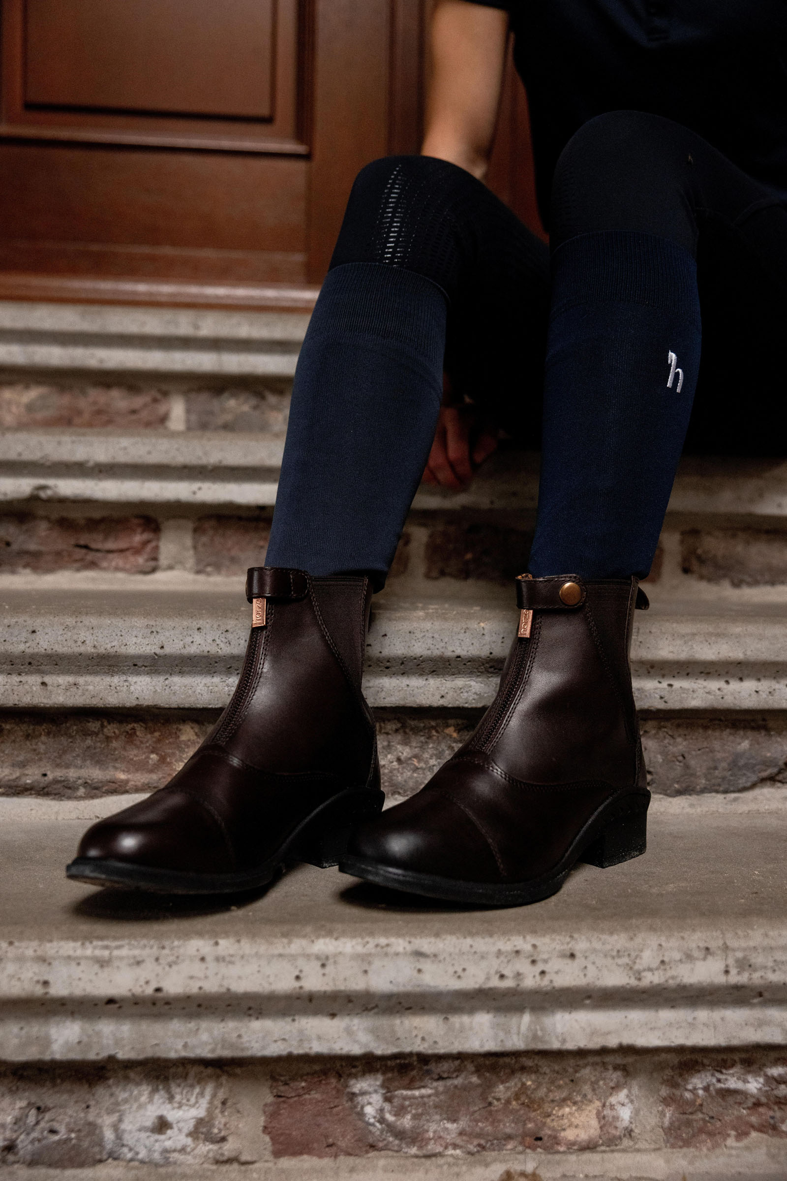 Horze Rose Reitstiefeletten aus Leder mit Reißverschluss