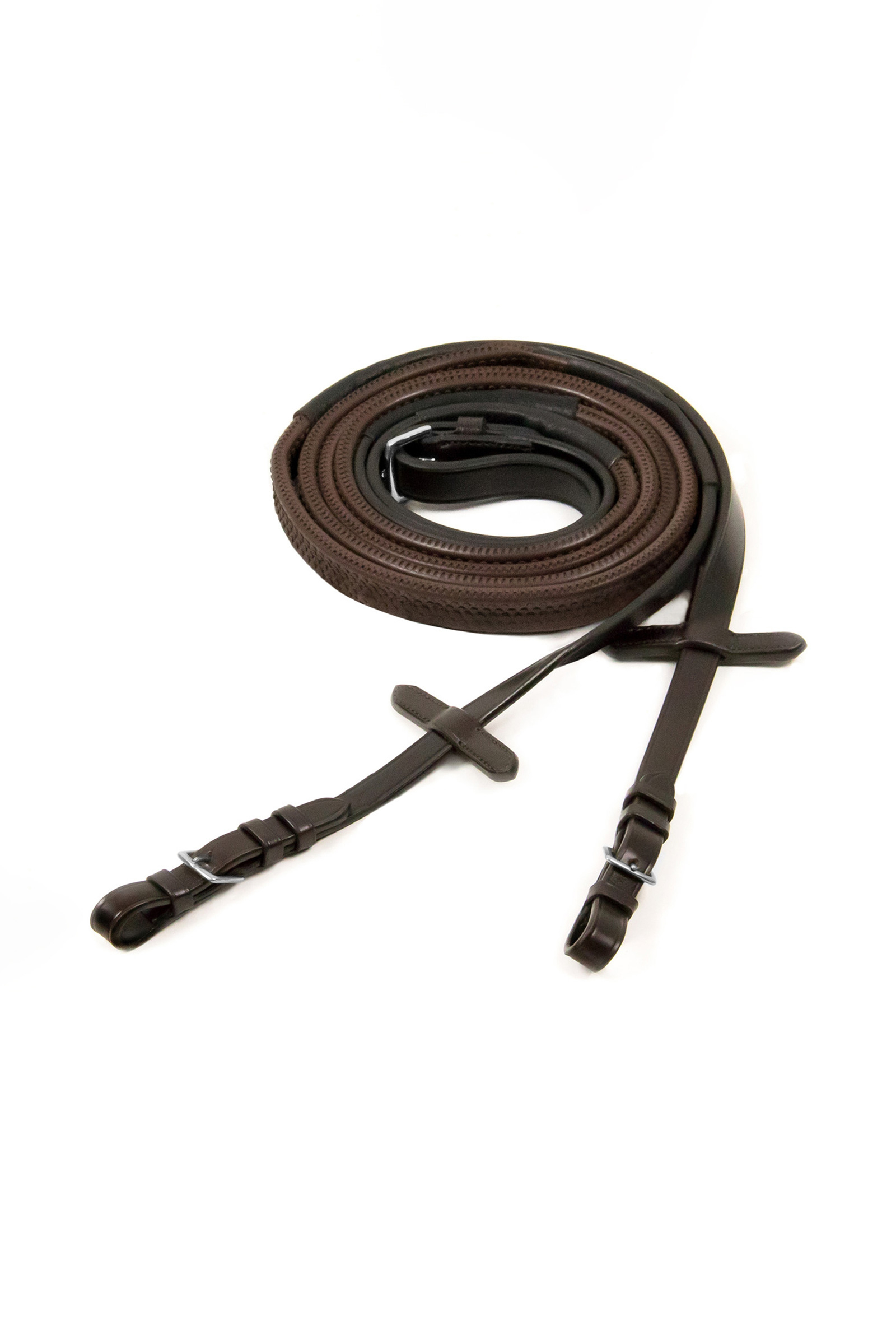 Dark Brown/Silver Schockemöhle Sports Gummizügel mit Schnallen