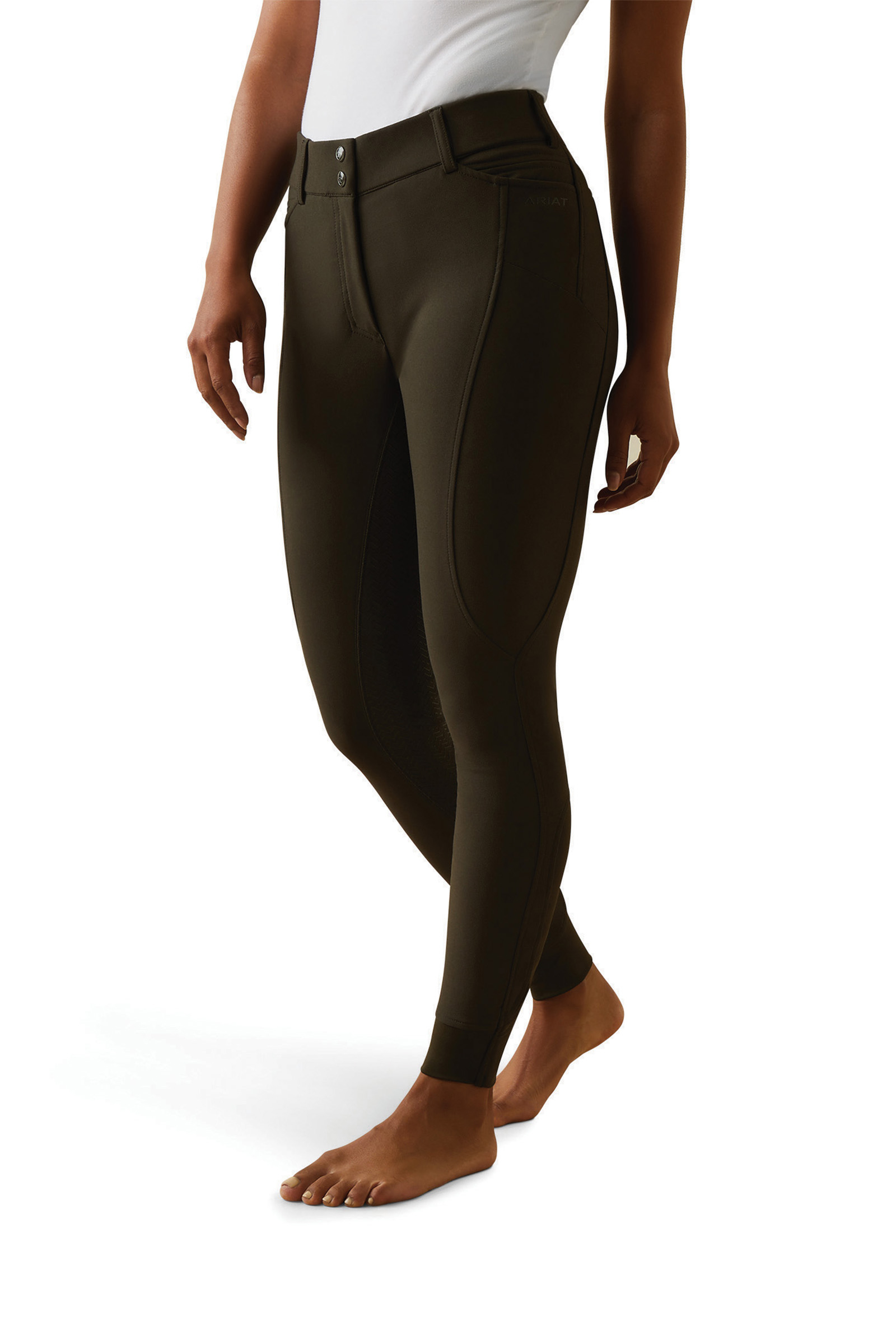 Racing Green Ariat Prelude Damen Vollbesatzreithose mit Silikon Grip