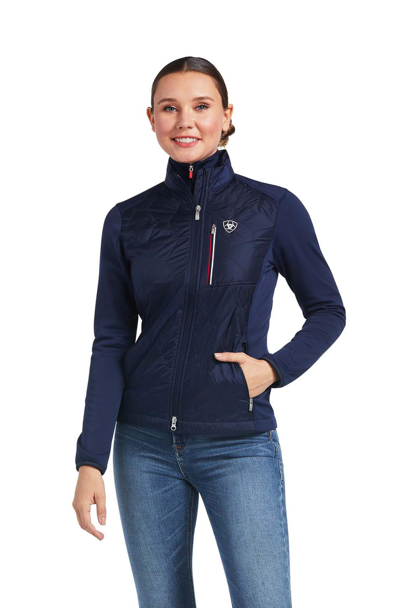 Dark Blue/Red Ariat Fusion Damen Isolierte Jacke