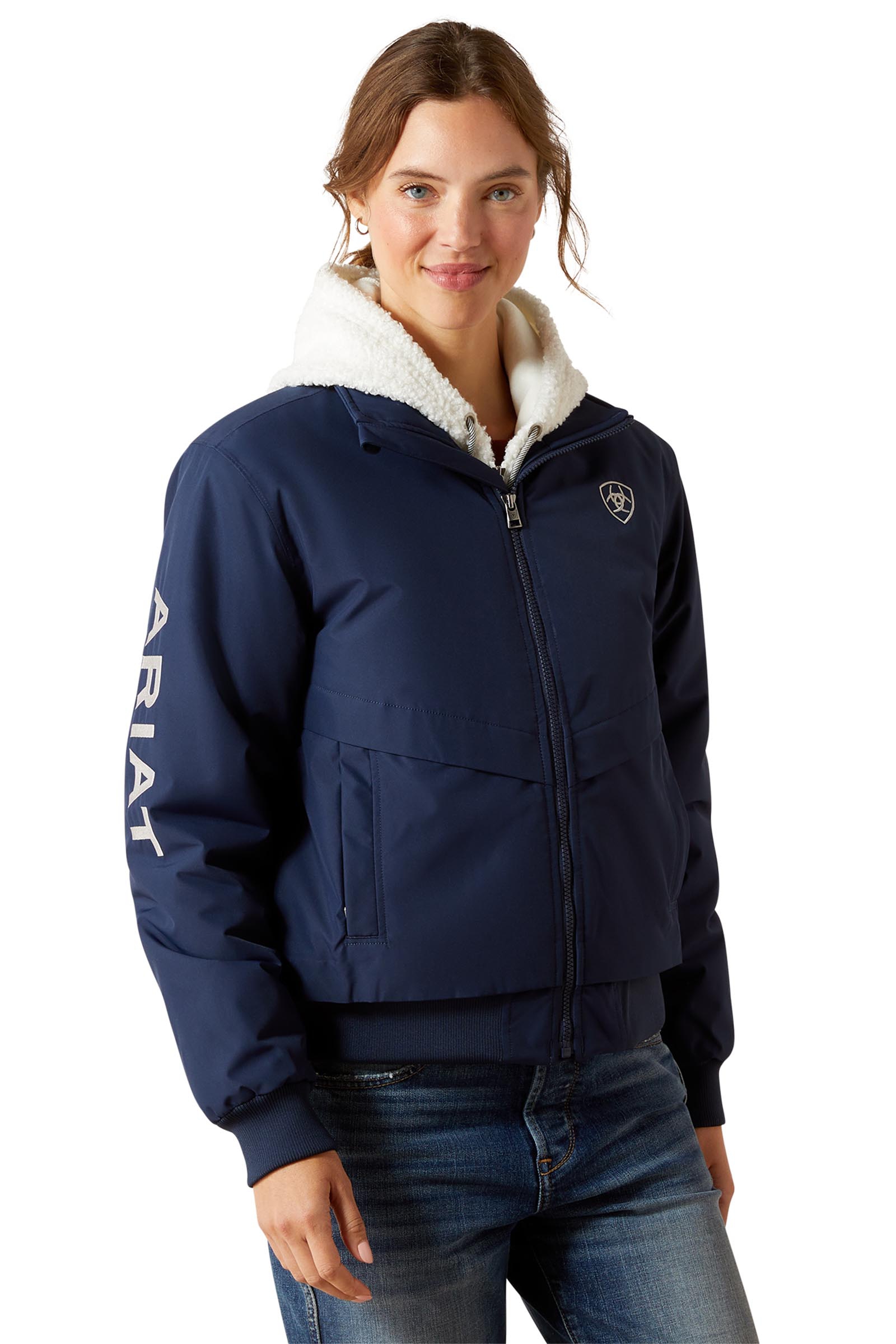 Navy Ariat Stable 2.0 Damen gef&uuml;tterte Jacke