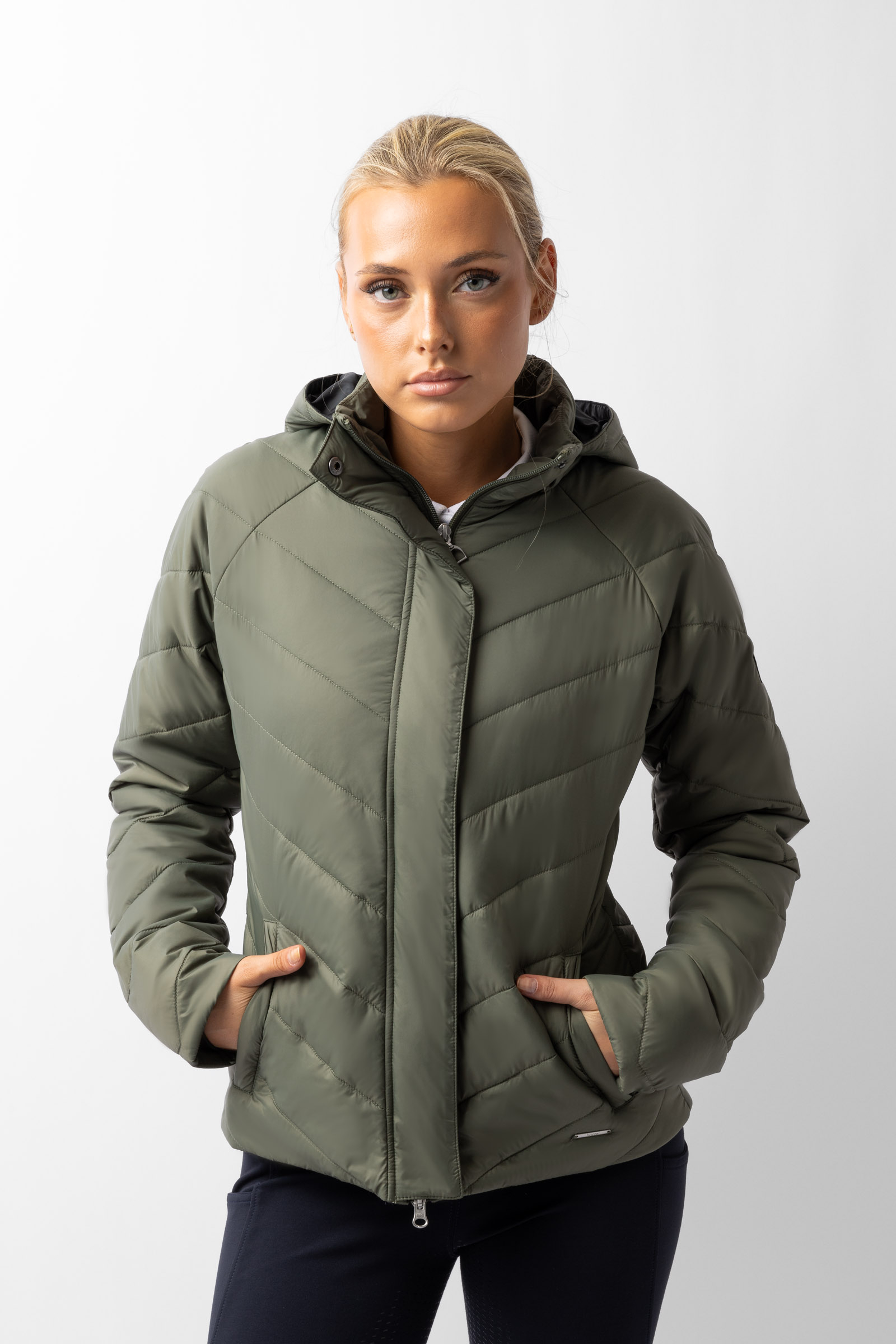 Horze Aurora Gef&uuml;tterte Damen Parka Reitjacke mit abnehmbarem Rock