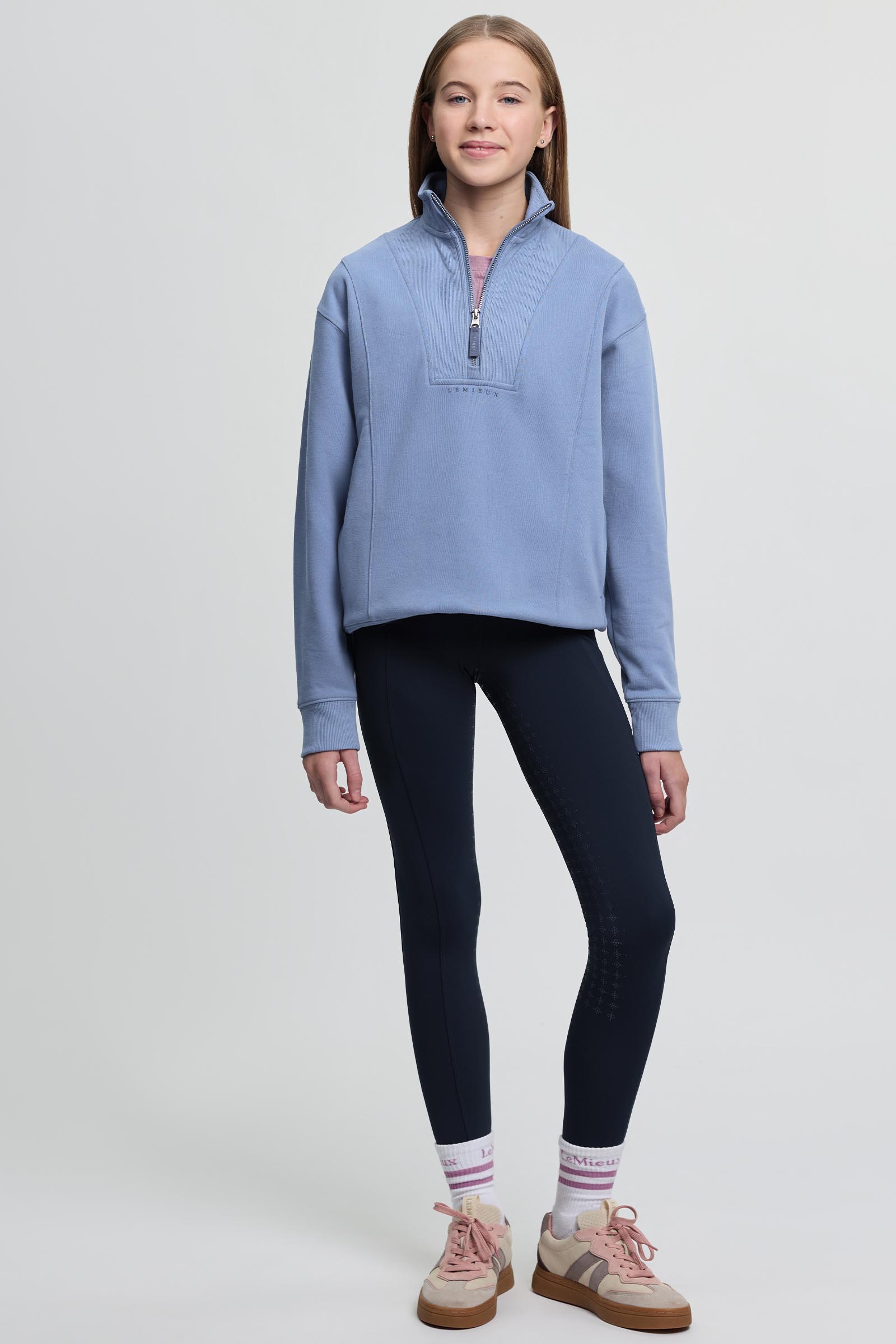 LeMieux Young Rider Vianne Kinder Sweatshirt mit Viertelrei&szlig;verschluss