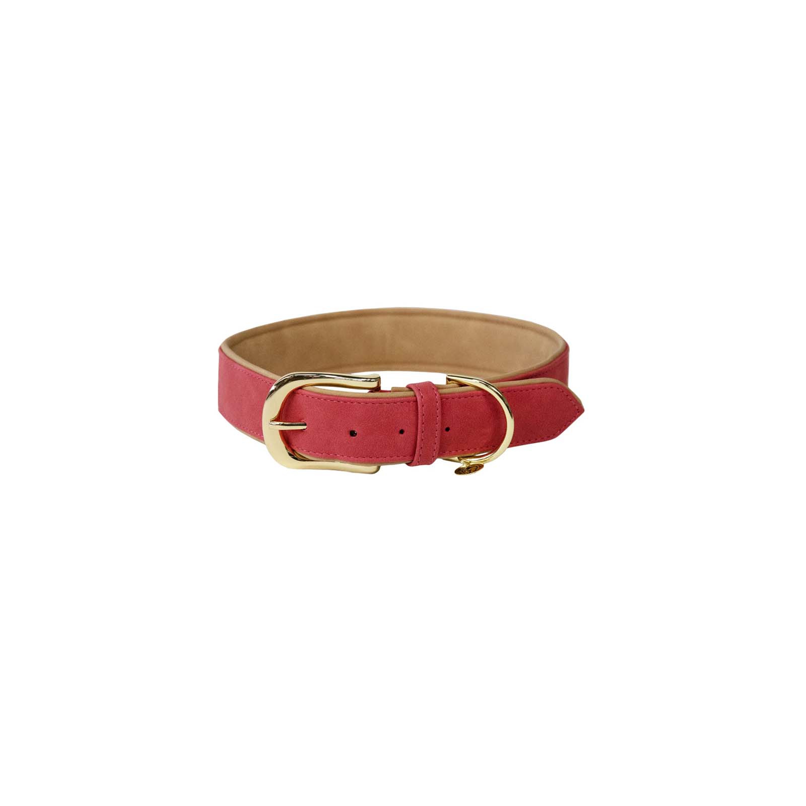 Red/Beige Kentucky Dogwear Hundehalsband weiches veganes Leder