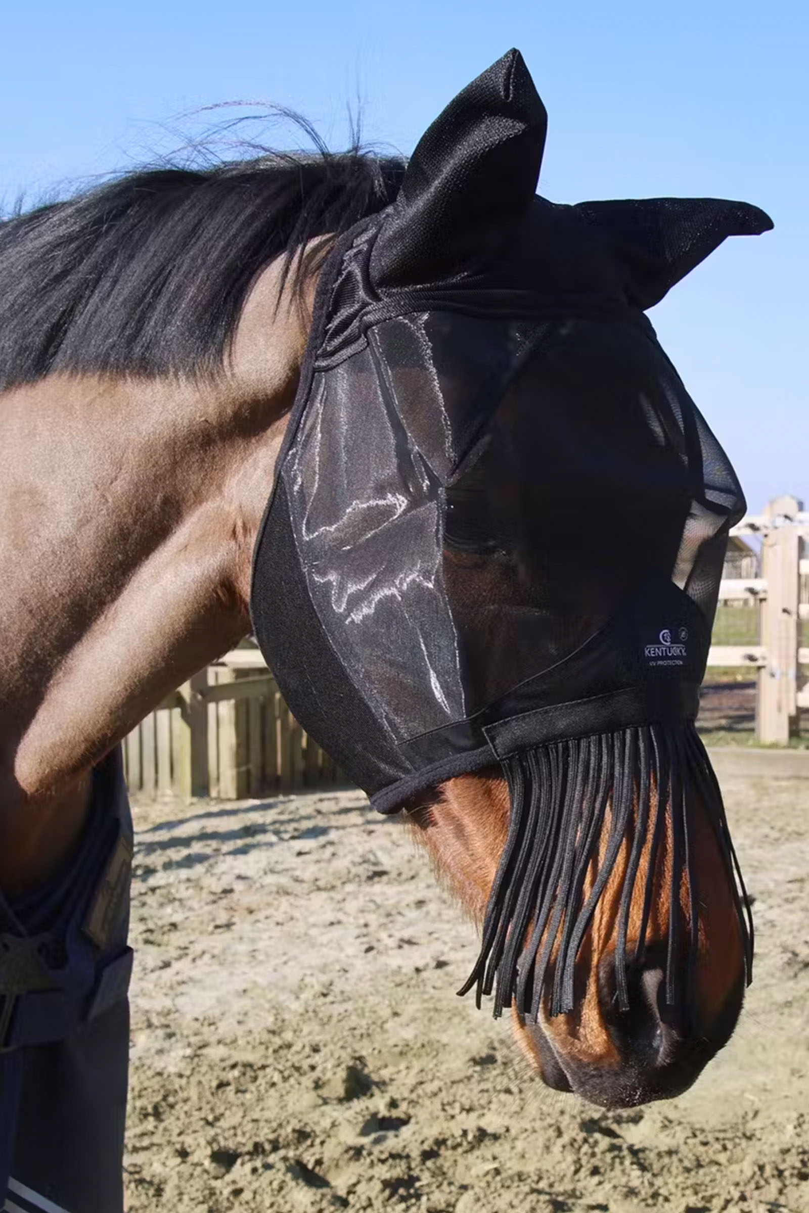 Kentucky Horsewear Fliegenmaske Classic mit Ohren und N&uuml;sternfransen