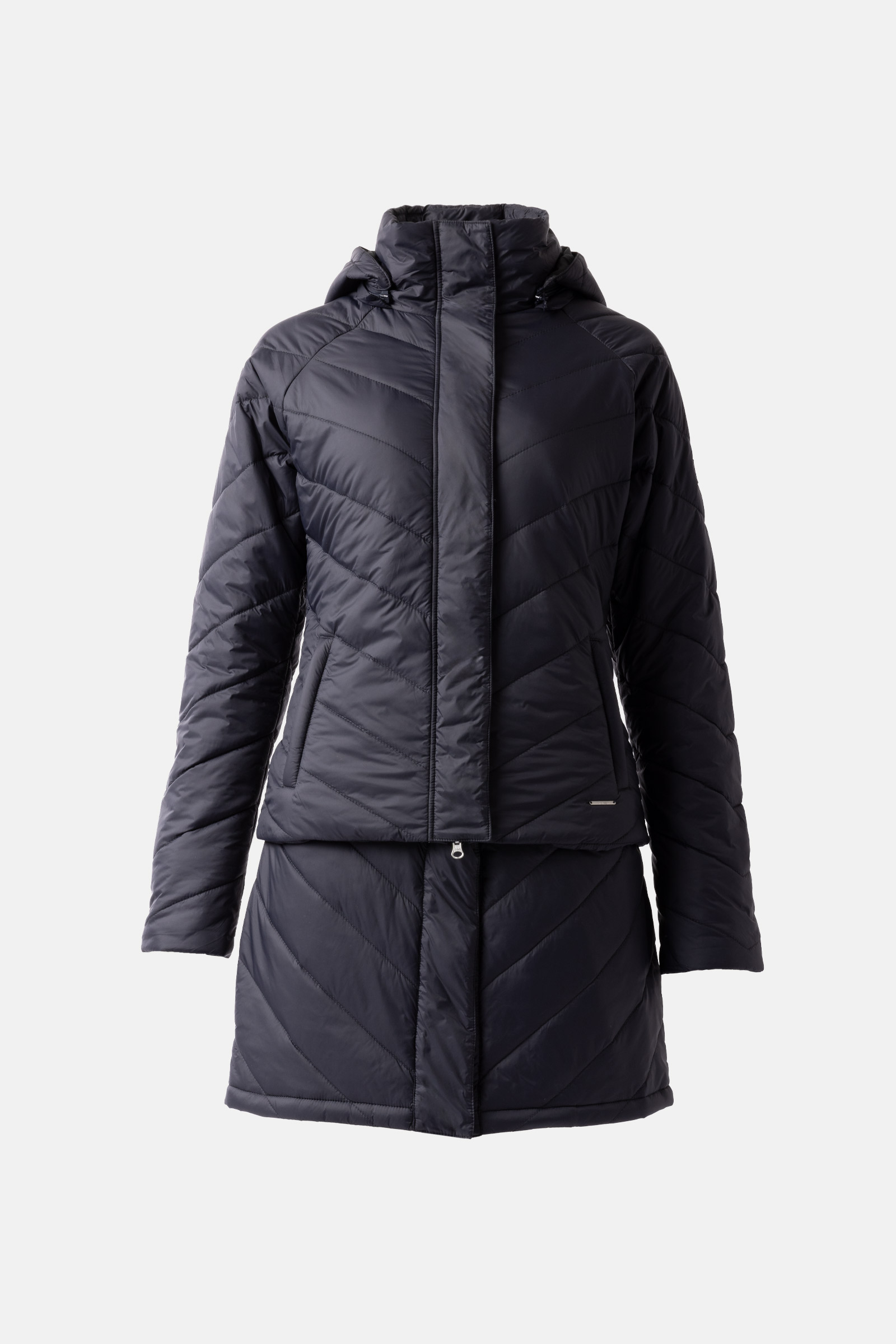 Horze Aurora Gefütterte Damen Parka Reitjacke mit abnehmbarem Rock
