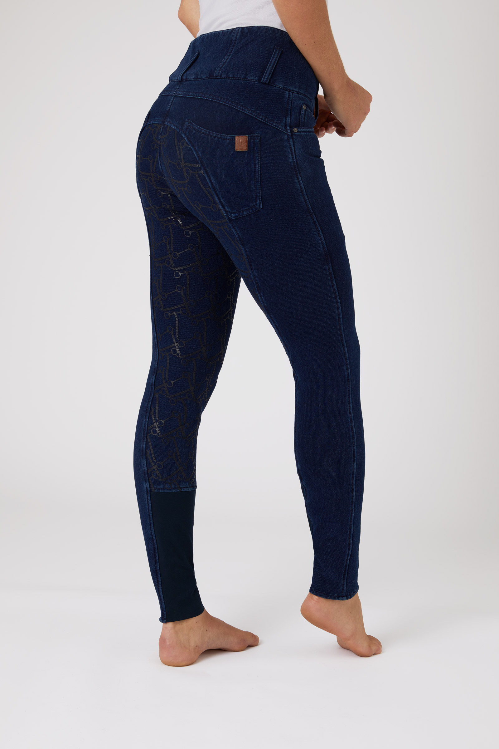 Horze Kacy Damen Jeans Thermoreithose mit Vollbesatz