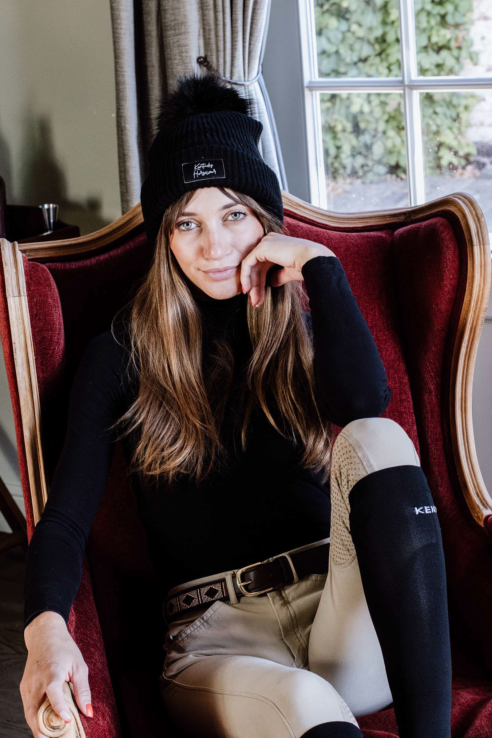 Black Kentucky Horsewear Bommelmütze