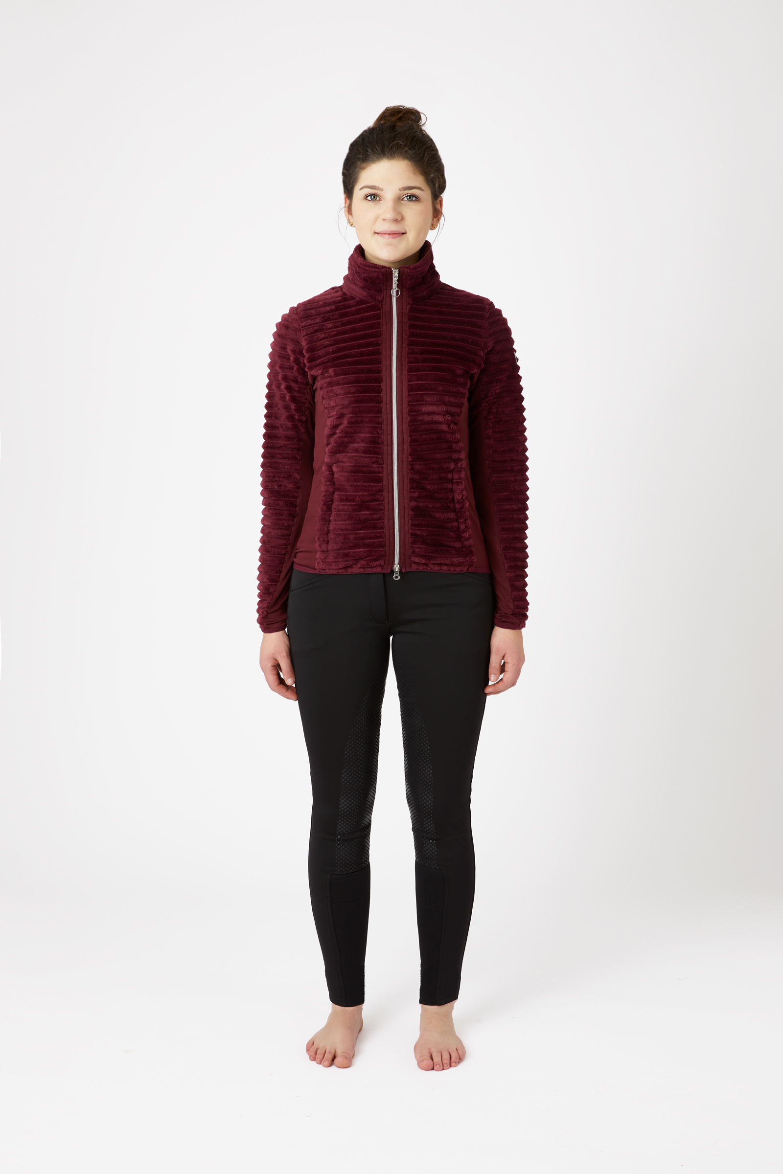 Horze Della Gestreifte Fleece Reitjacke