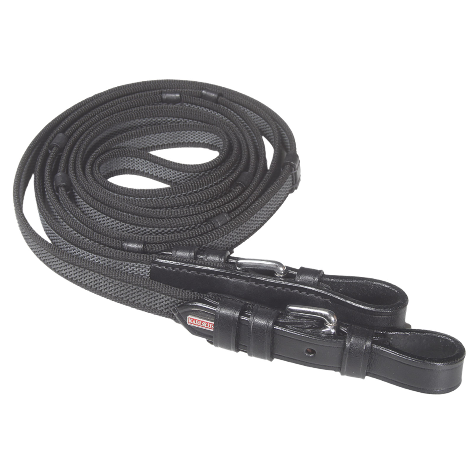Karlslund Super Grip Zügel mit Stoppern & Schnallen