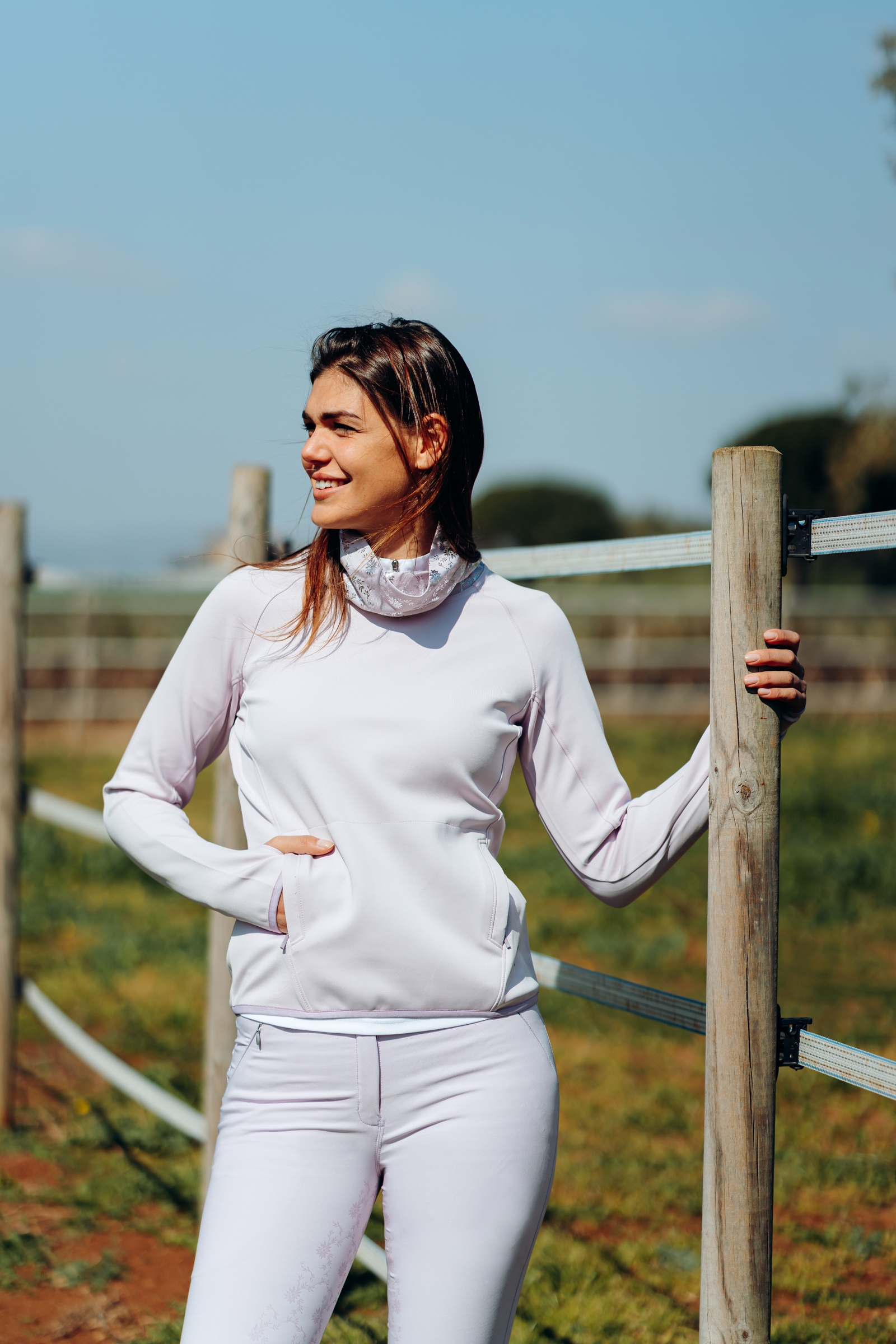 Horze Kaitlin Damen Funktionssweatshirt mit Blumenkragen