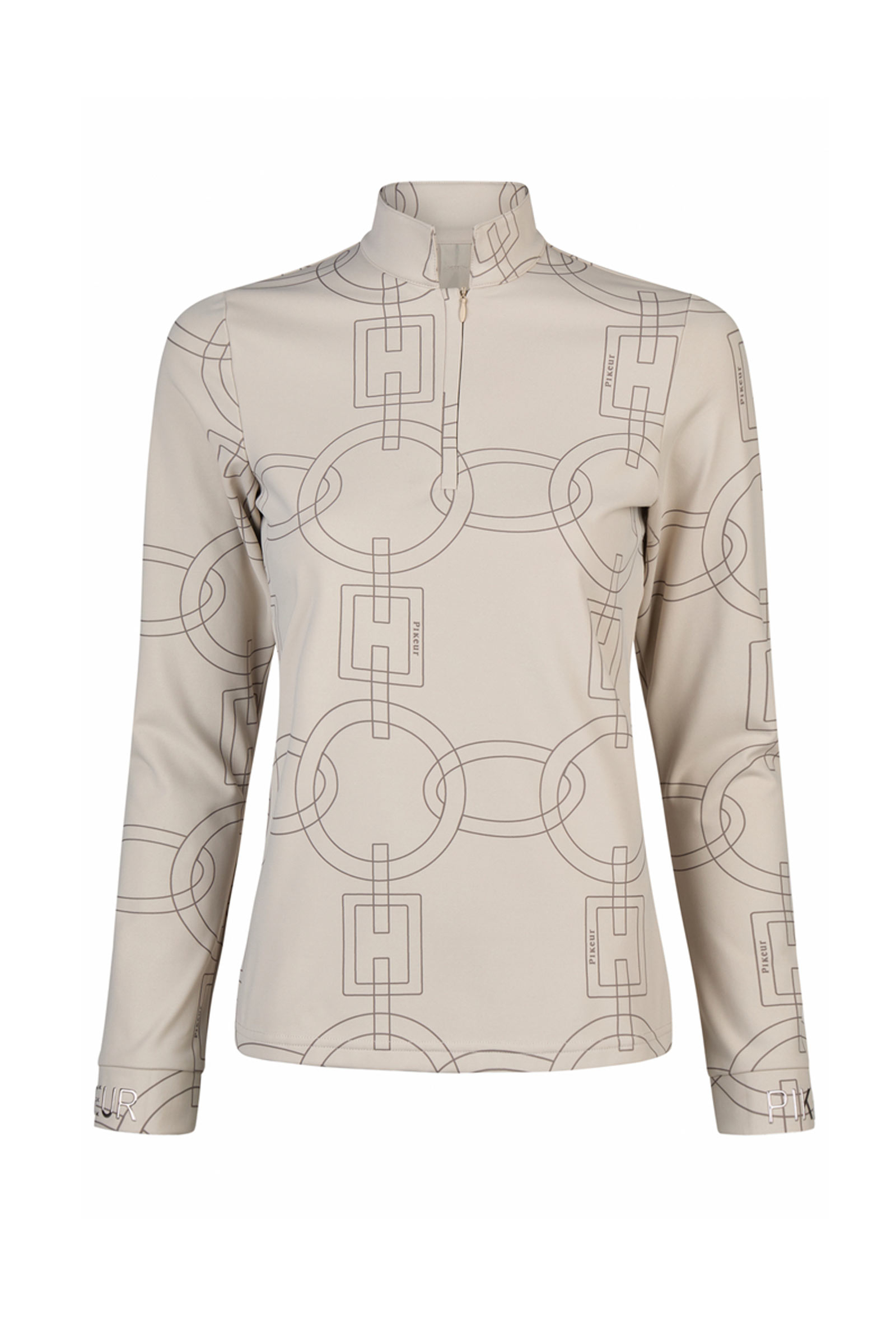 Pale Grey Pikeur Selection Damen Zip Shirt