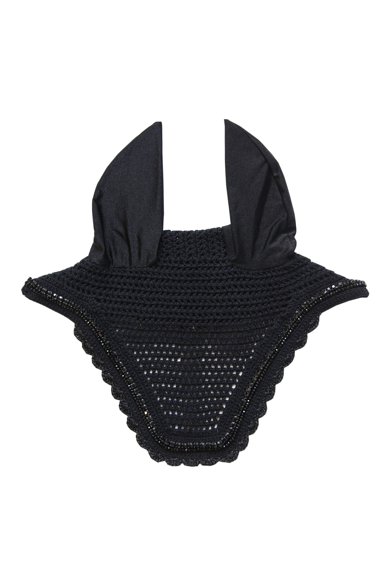 Black Kentucky Horsewear Wellington Fliegenhaube mit Steinen & Perlen  