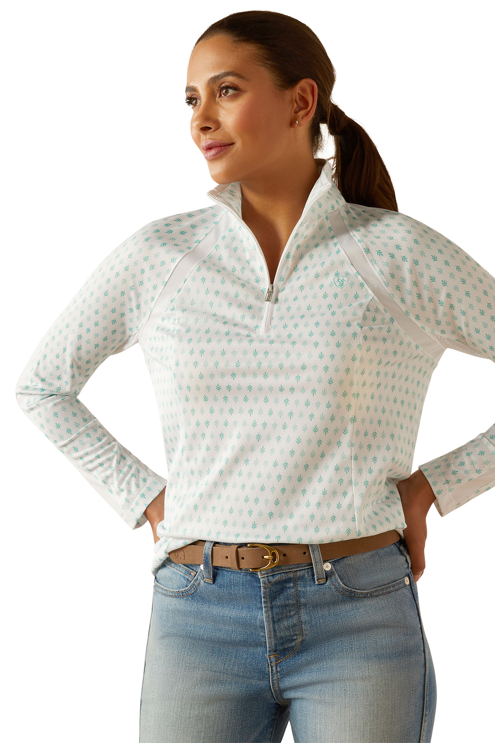 Beach Glass Print Ariat Sunstopper 3.0 Damen Baselayer