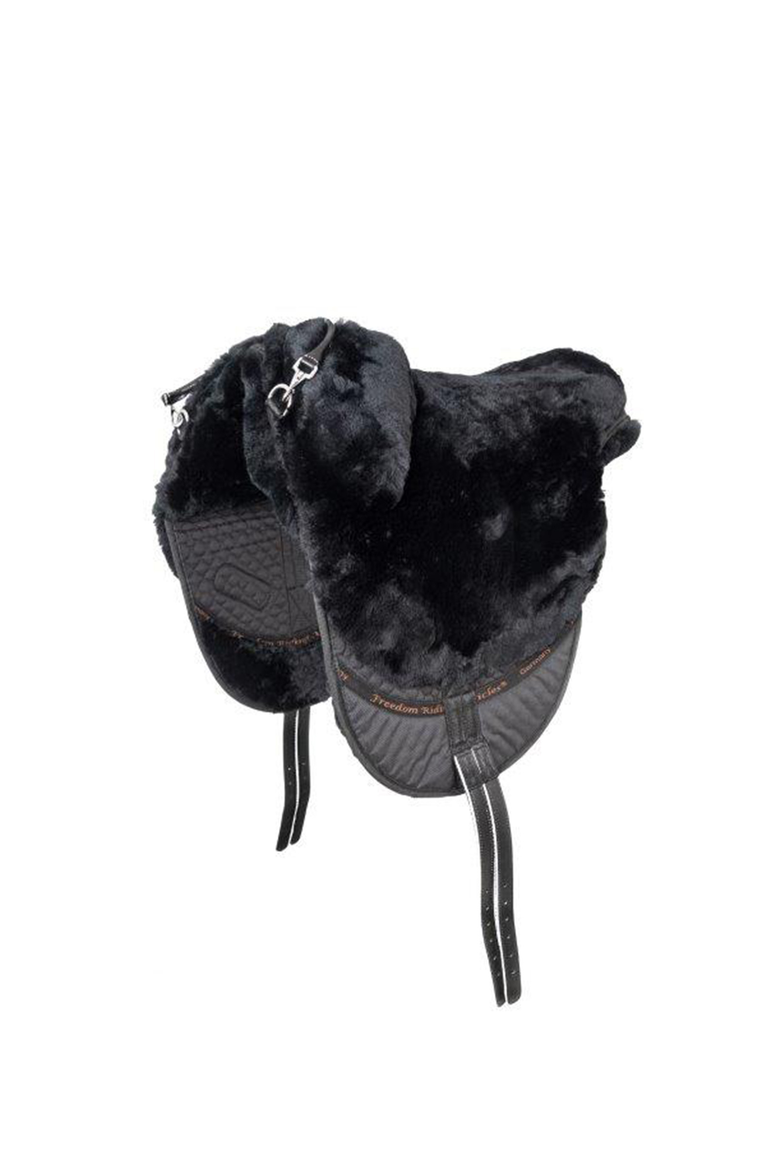Black/Black F.R.A. Freedom Riding Articles Macon Extra Lammfellreitkissen mit Pauschen, L