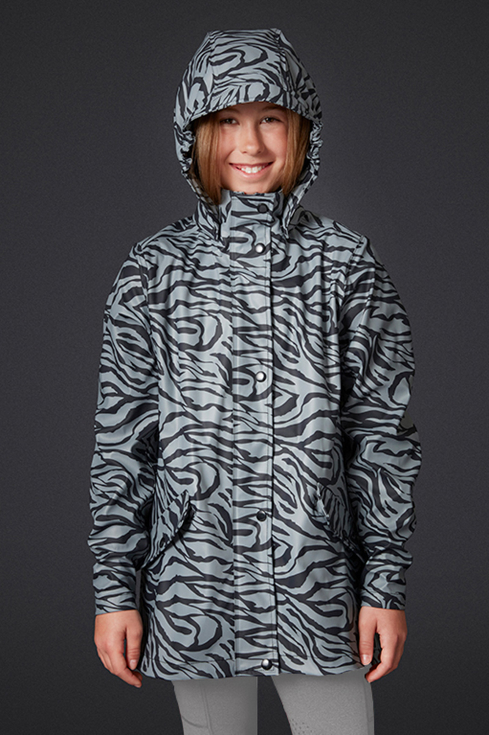 Black/ Grey Mountain Horse Drops Kinder Regenjacke